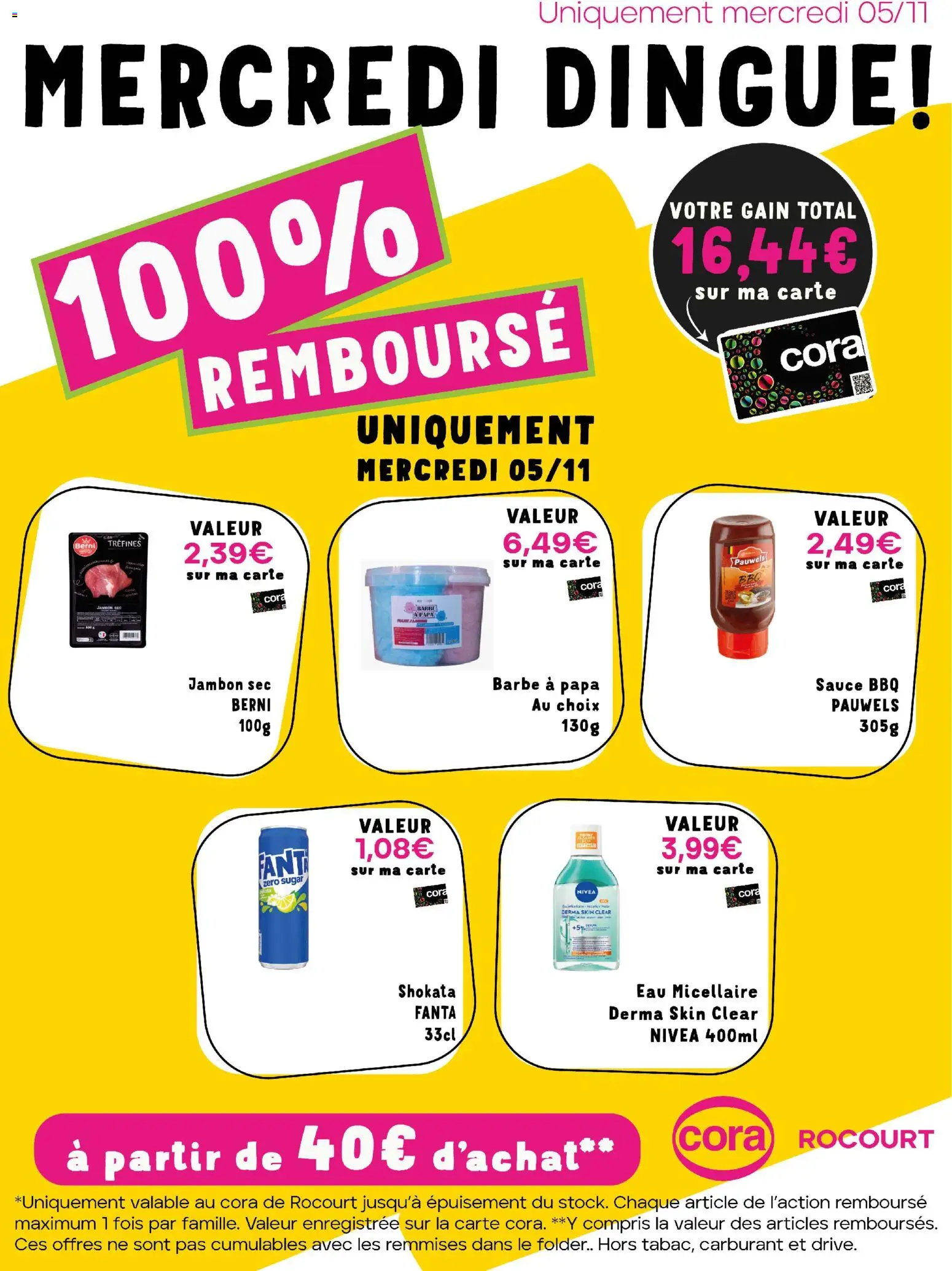 Voorbeeld van Les offres 100% au cora Rocourt van winkel Cora geldig vanaf 05/11/2025