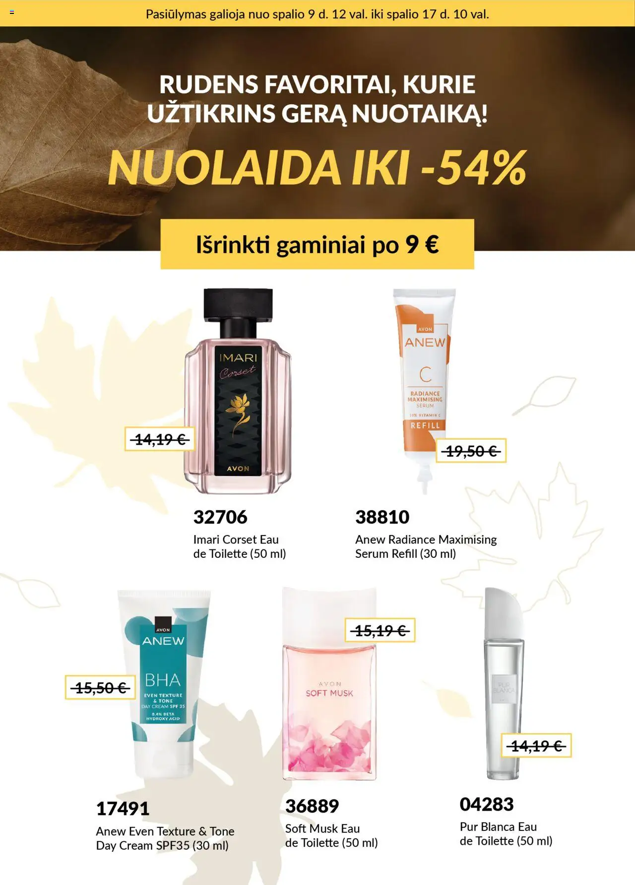 AVON leidinys galioja nuo 2025.10.09 – puslapio numeris 1