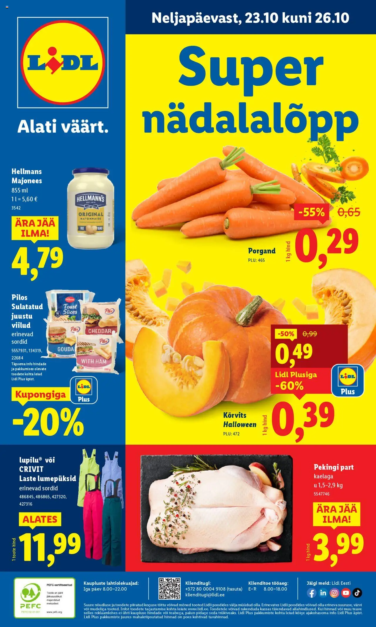 Lidl kliendilehe eelvaade alates 2025.10.20