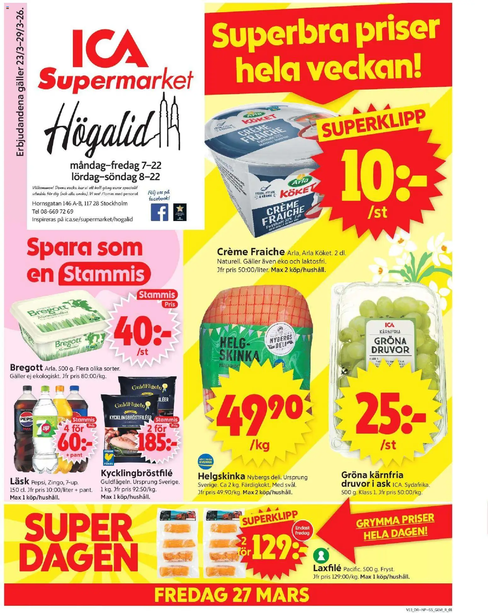 Förhandsgranska reklamblad Stockholm från butik ICA Supermarket gäller från 23/03/2026