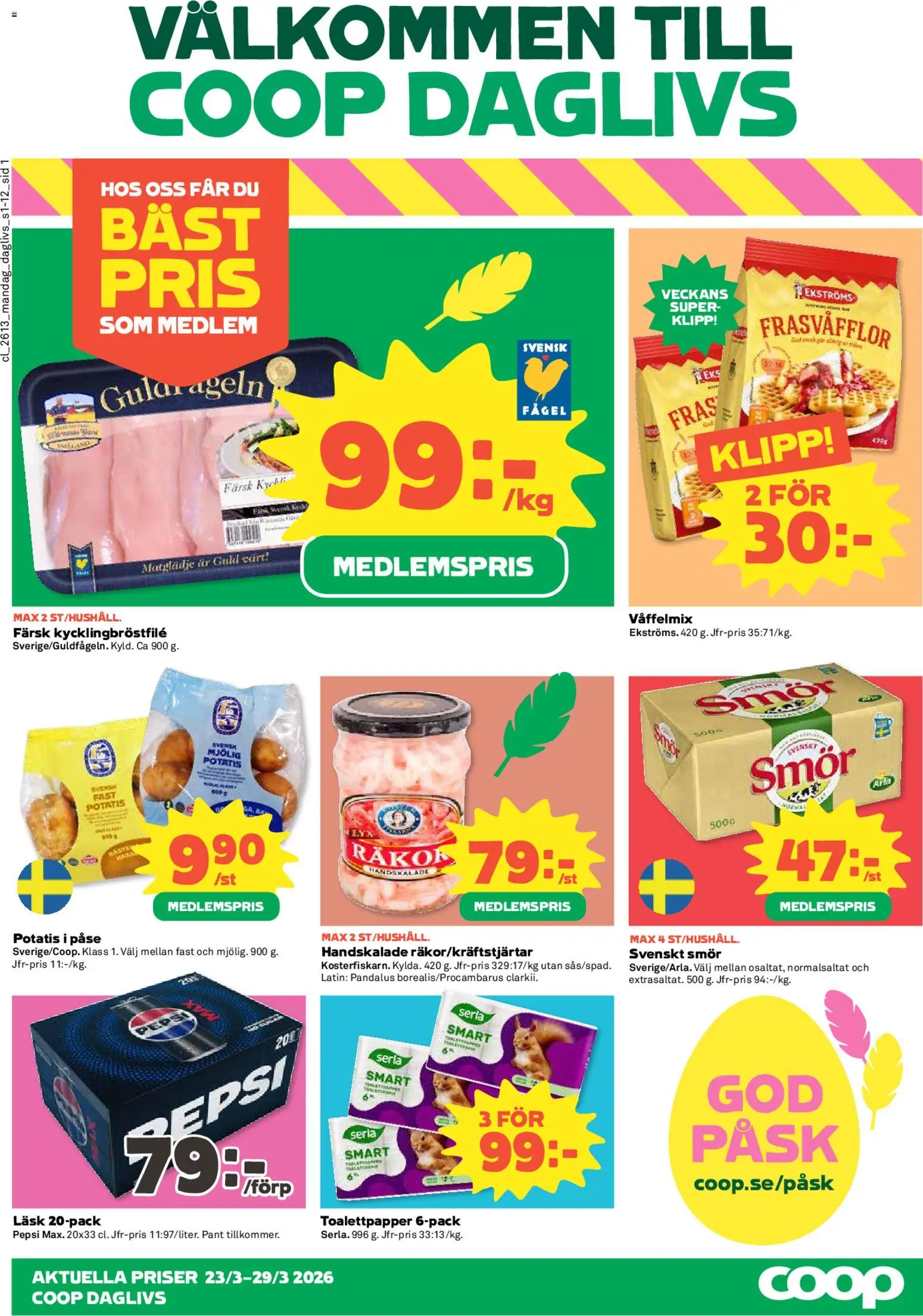 Förhandsgranska reklamblad Coop Daglivs erbjudanden från butik Coop Daglivs gäller från 23/03/2026