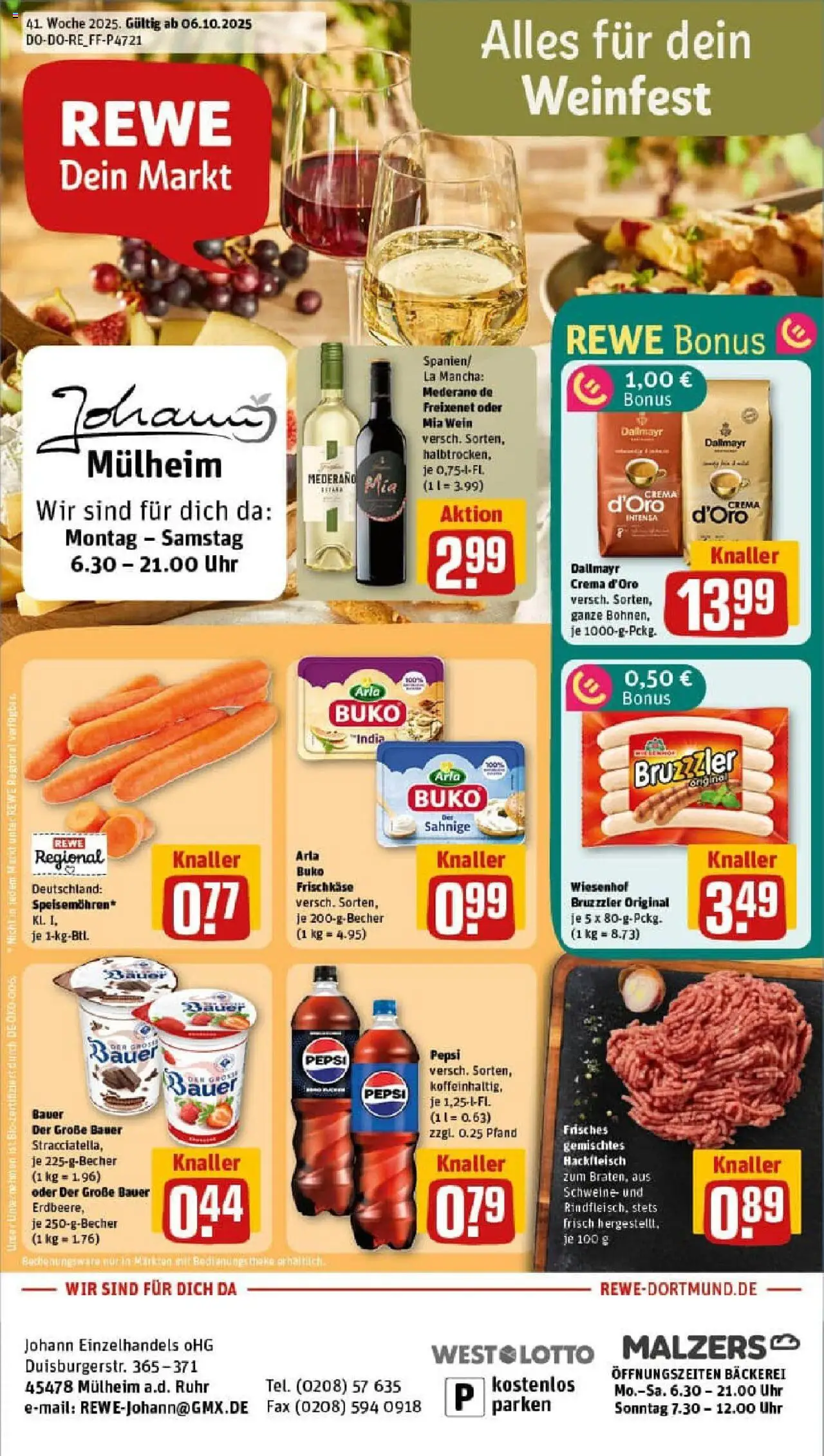 REWE Prospekt ab 06.10.2025 nächste Woche - Prospekt Mülheim An Der Ruhr	