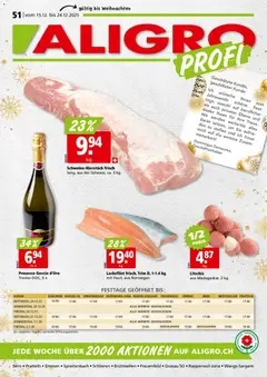 Vorschau des Merkblatts Aktionen Schlieren, Gossau SG, Frauenfeld, Rapperswil-Jona, Sargans, Bern, Brüttisellen, Pratteln, Emmen, Spreitenbach vom Shop Aligro gültig von 15.12.2025 bis 24.12.2025