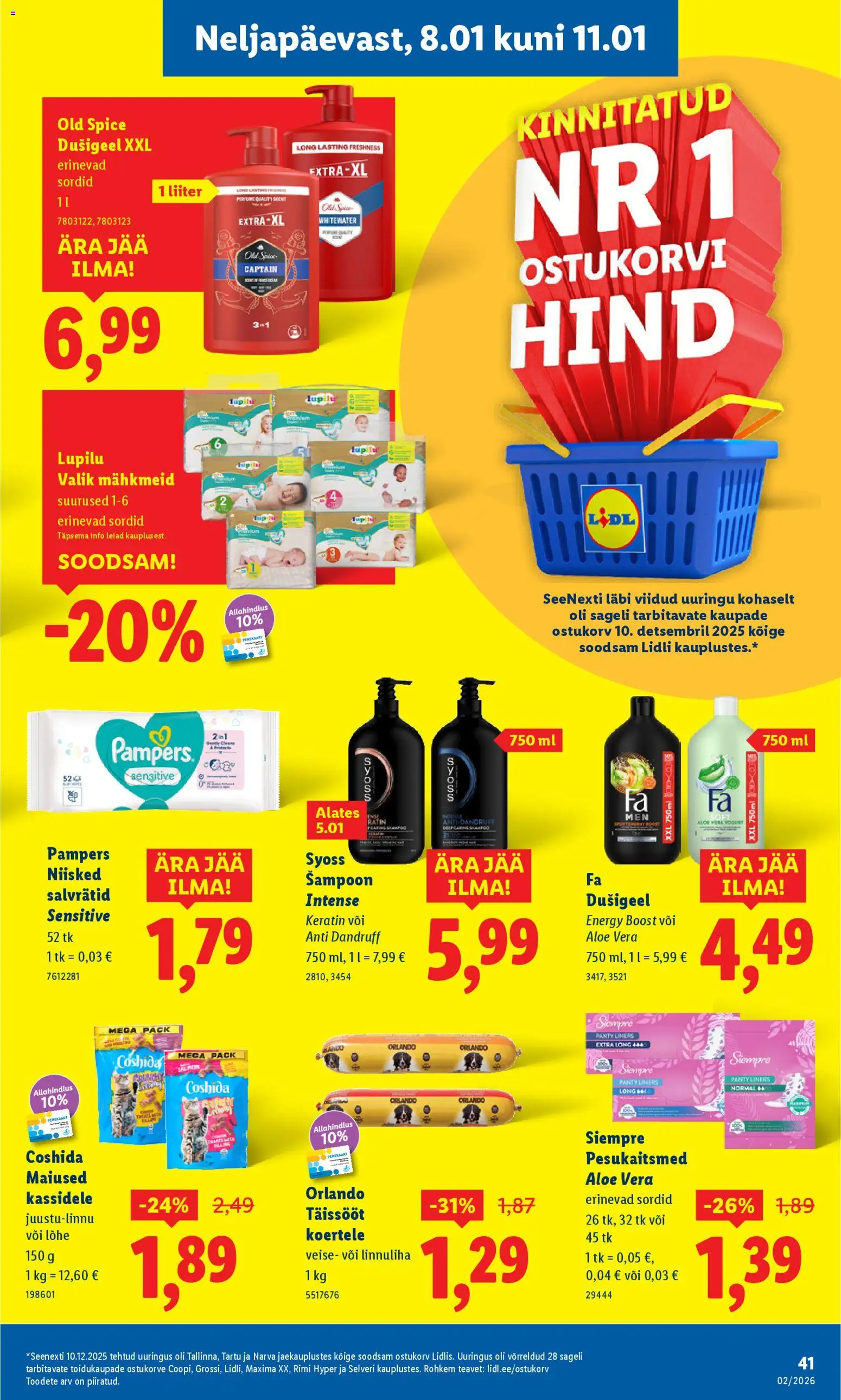 Lidl kliendilehe eelvaade alates 2026.01.05