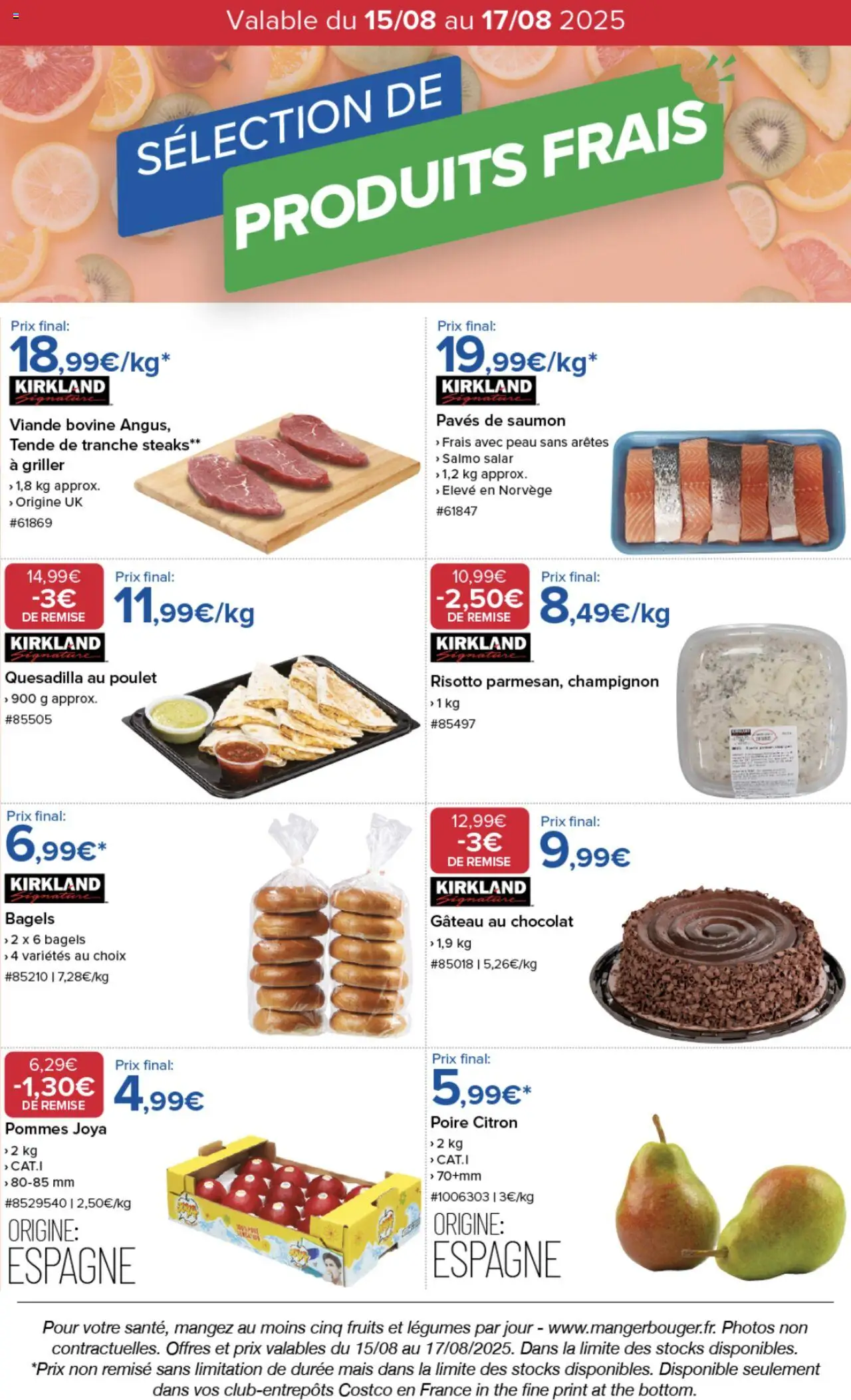 Sélection de produits frais de la boutique Costco valable du 15/08/2025 - Page numéro 1