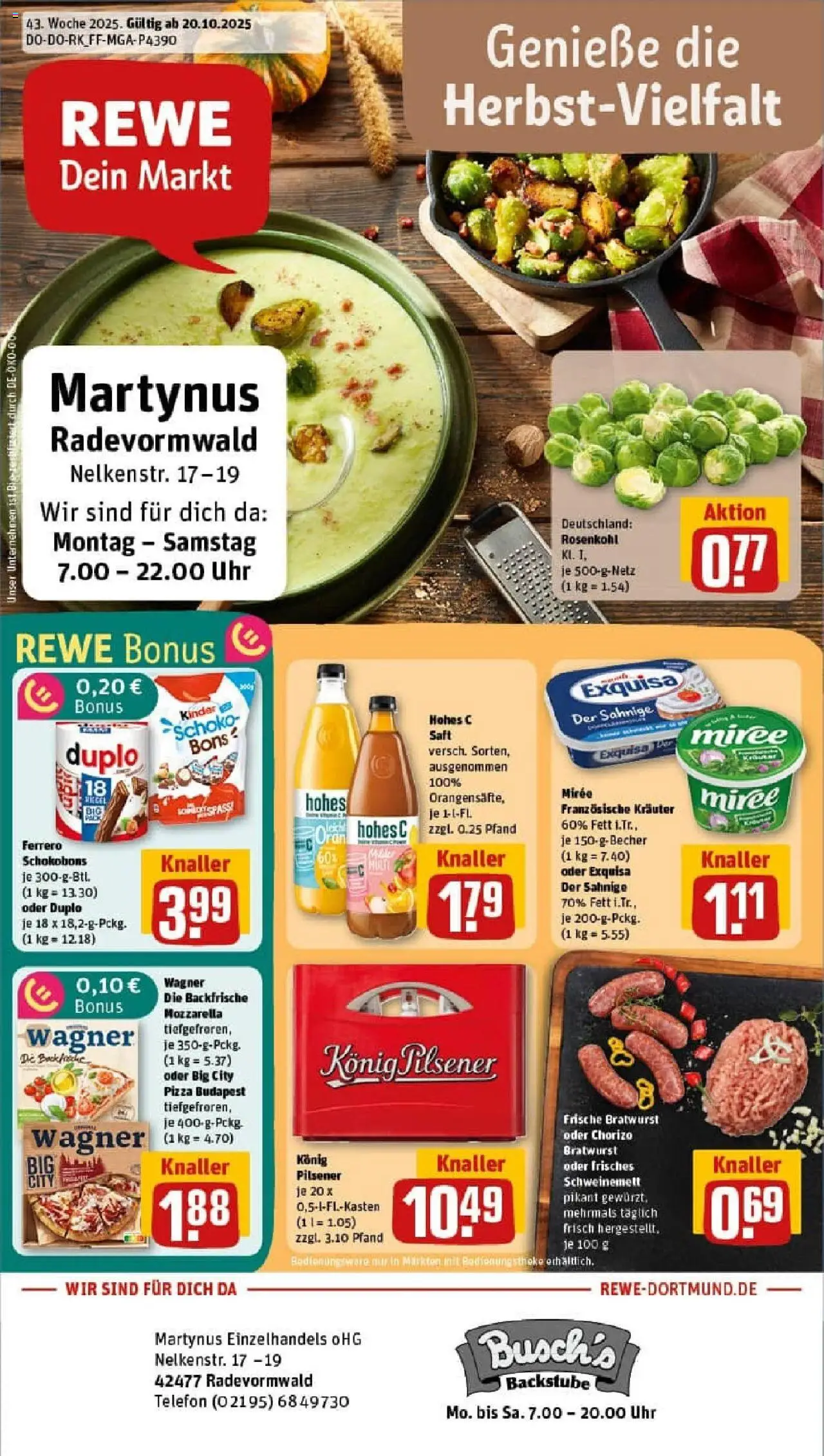 REWE Prospekt ab 19.10.2025 nächste Woche - Prospekt Radevormwald	