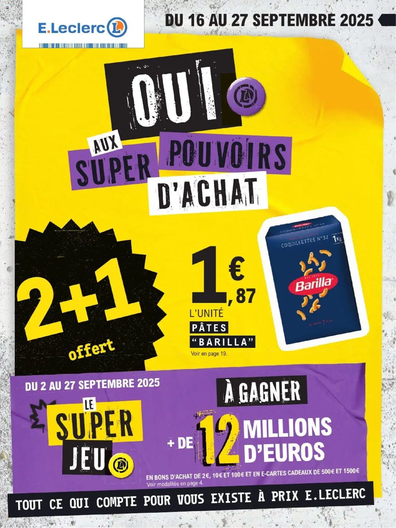 Catalogue Super Pouvoirs d'Achat de la boutique E.Leclerc valable du 16/09/2025 - Page numéro 1