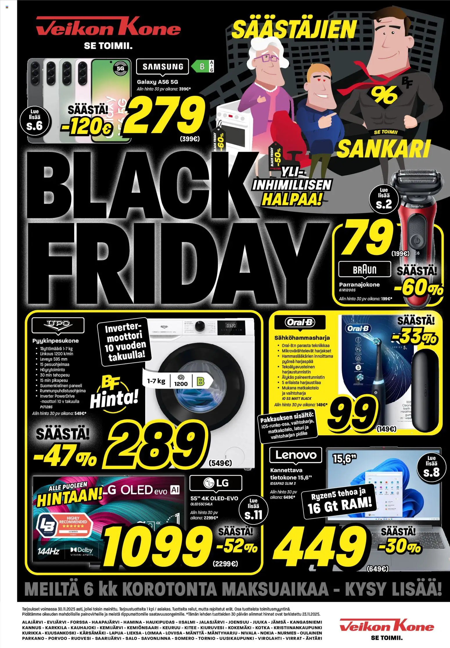 Kaupan Veikon Kone Black Friday esikatselu, voimassa 24/11/2025