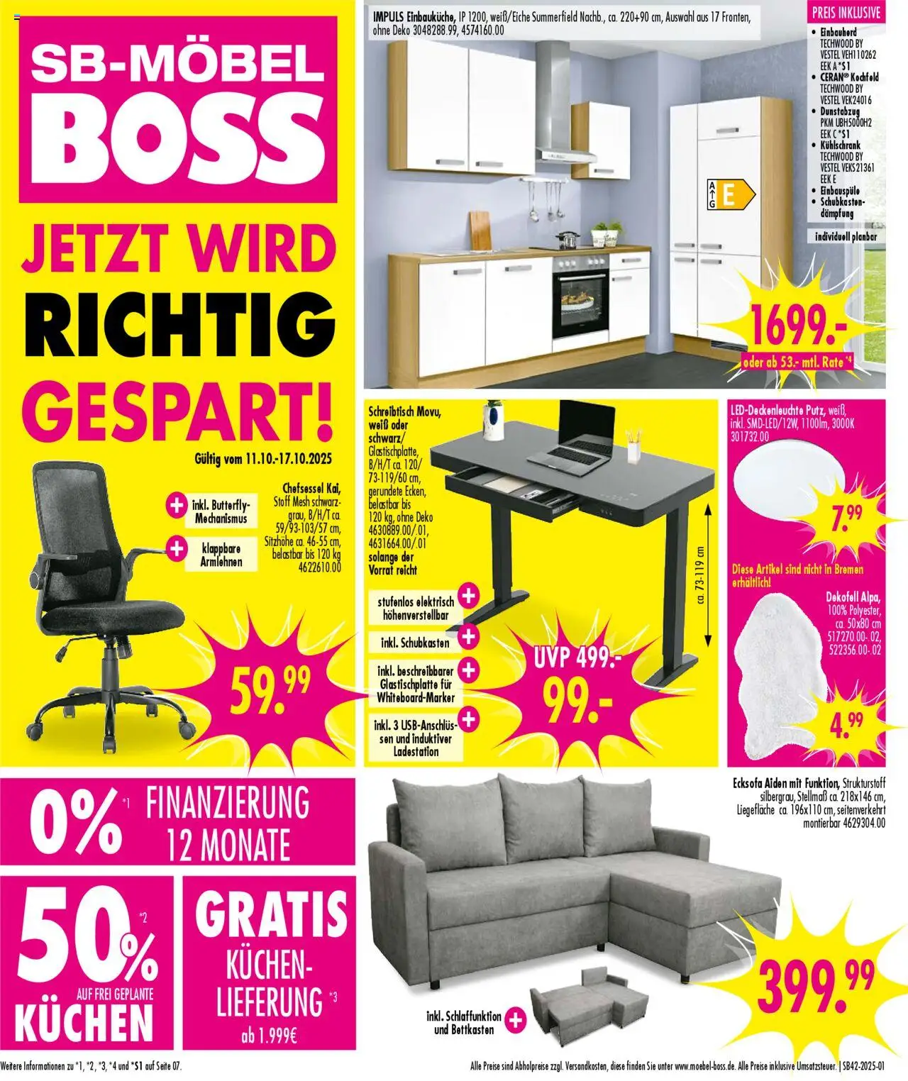 SB Möbel Boss Prospekt (vom 11.10.2025 - 17.10.2025)
