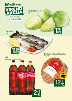 Pregled letka mojMarket vikend akcija trgovine mojMarket vrijedi od 10.04.2026