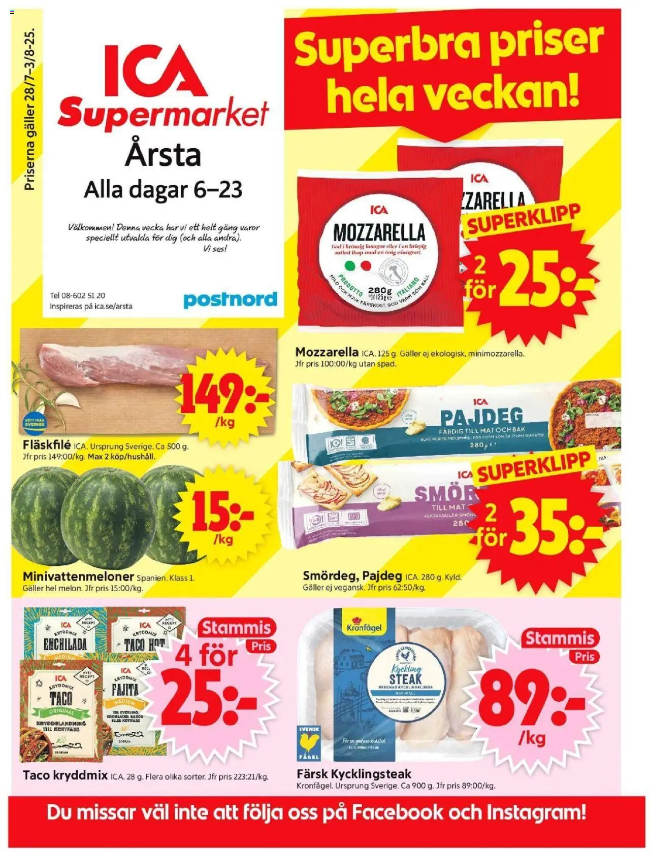Stockholm är giltig 28/07 2025 > Veckans Erbjudanden gäller från 28/07/2025 till 03/08/2025 sidnummer 1