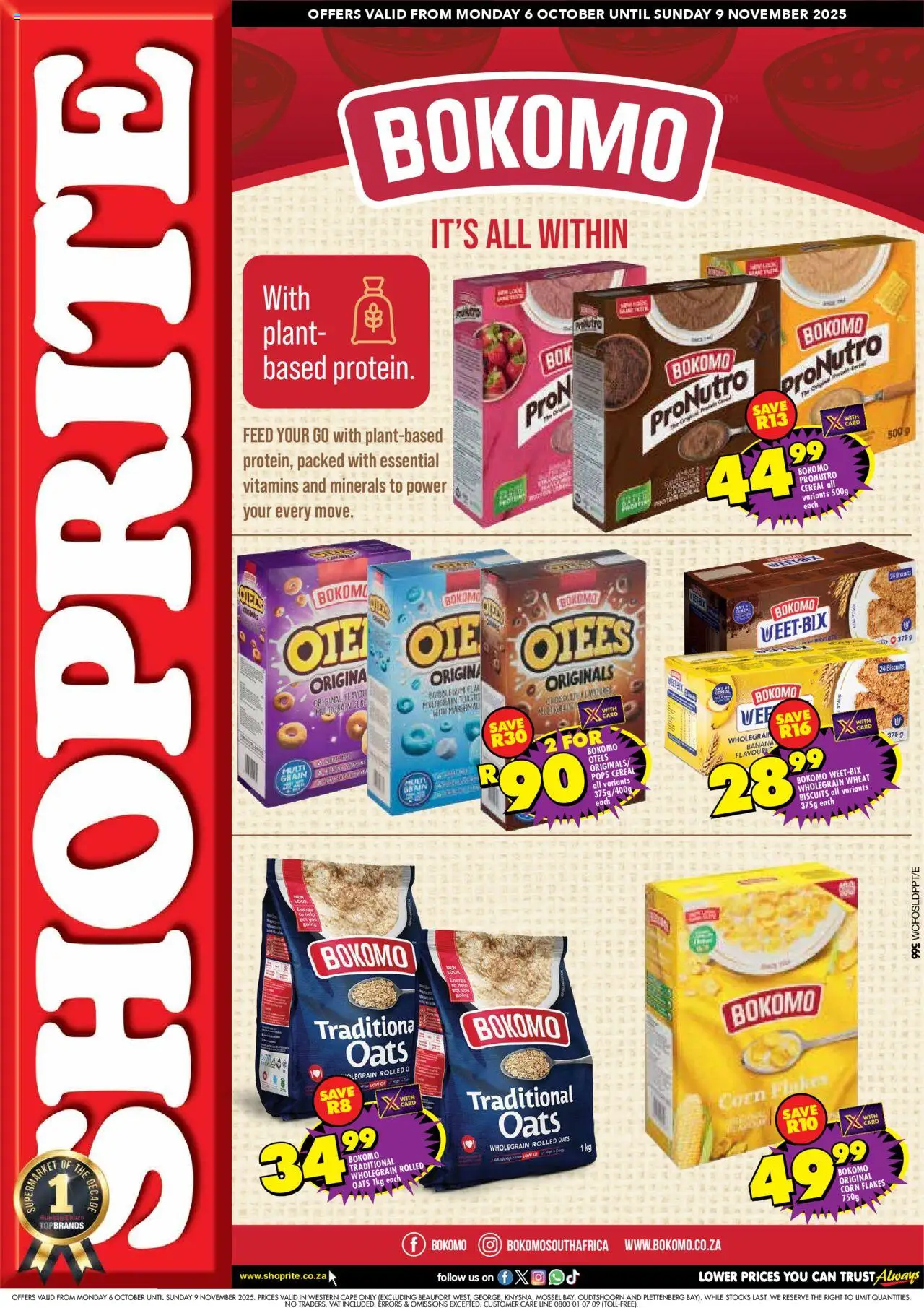 Shoprite Western Cape - Bokomo Savings 06/10 - 09/11/2025 >> Catalogue