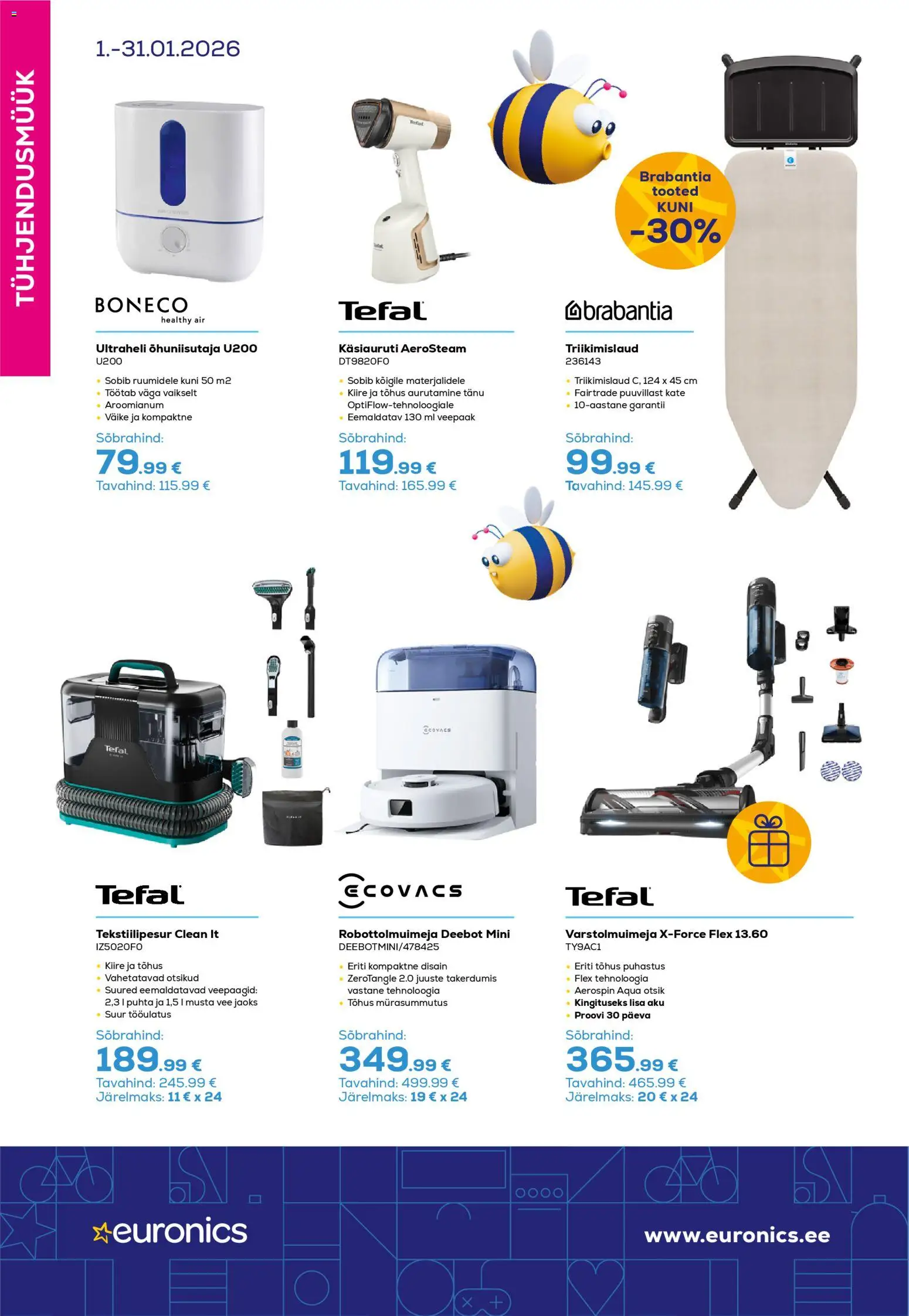 Euronics kliendilehe eelvaade alates 2026.01.01