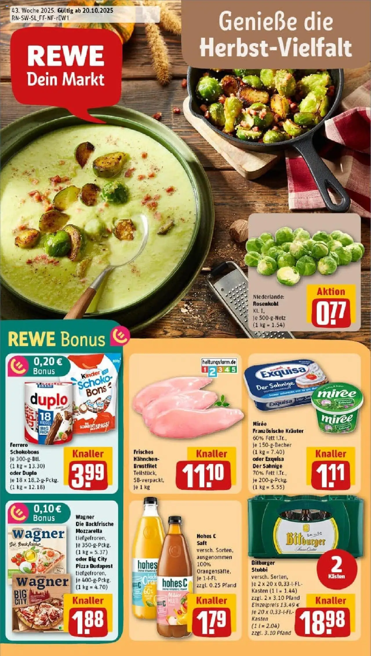 REWE Prospekt ab 19.10.2025 nächste Woche - Prospekt Schmelz	