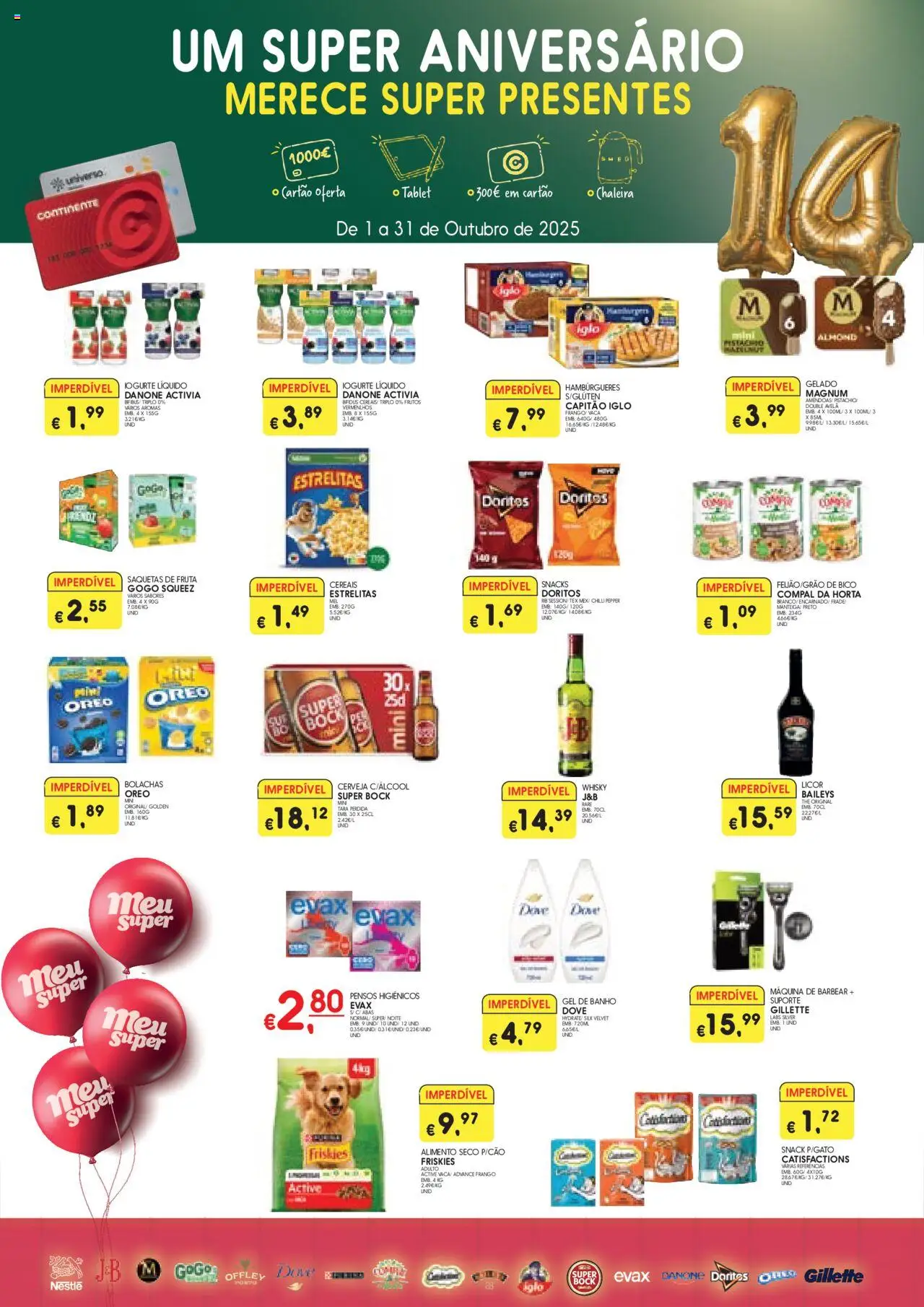 Meu Super Folheto de 01/10/2025 - catálogo esta semana - página 1 - Tablet, Frango, Snacks, Baileys, Chaleira, Máquina de barbear, Capitão iglo, Iogurte liquido