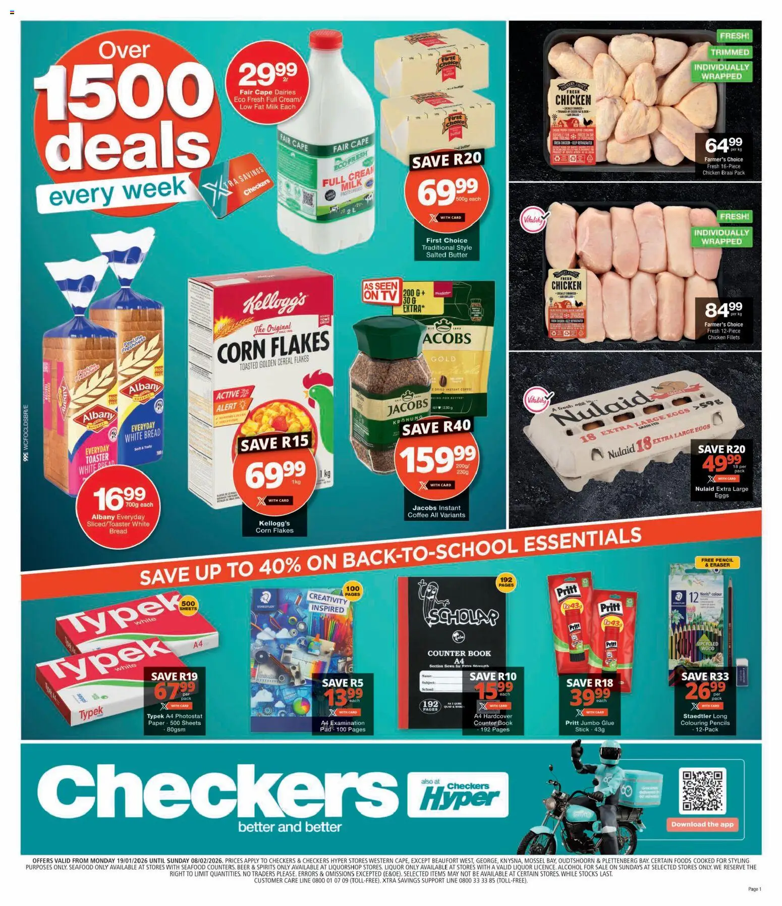 Preview of Checkers flyer valid from 18/01/2026 - Coffee, Alcohol, Toaster, Milk, Bread, Corn, Corn flakes, Flakes