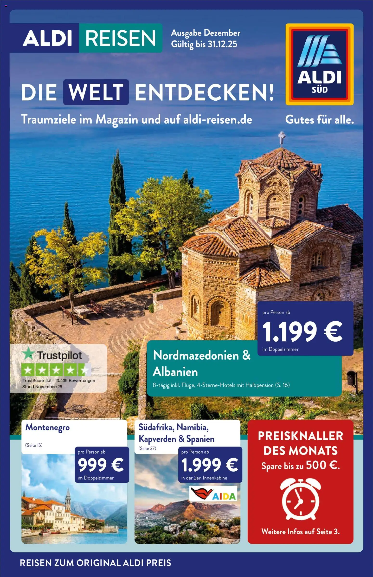 Vorschau von dem Prospekt des Geschäftes Aldi Reisen, gültig ab dem 01.12.2025