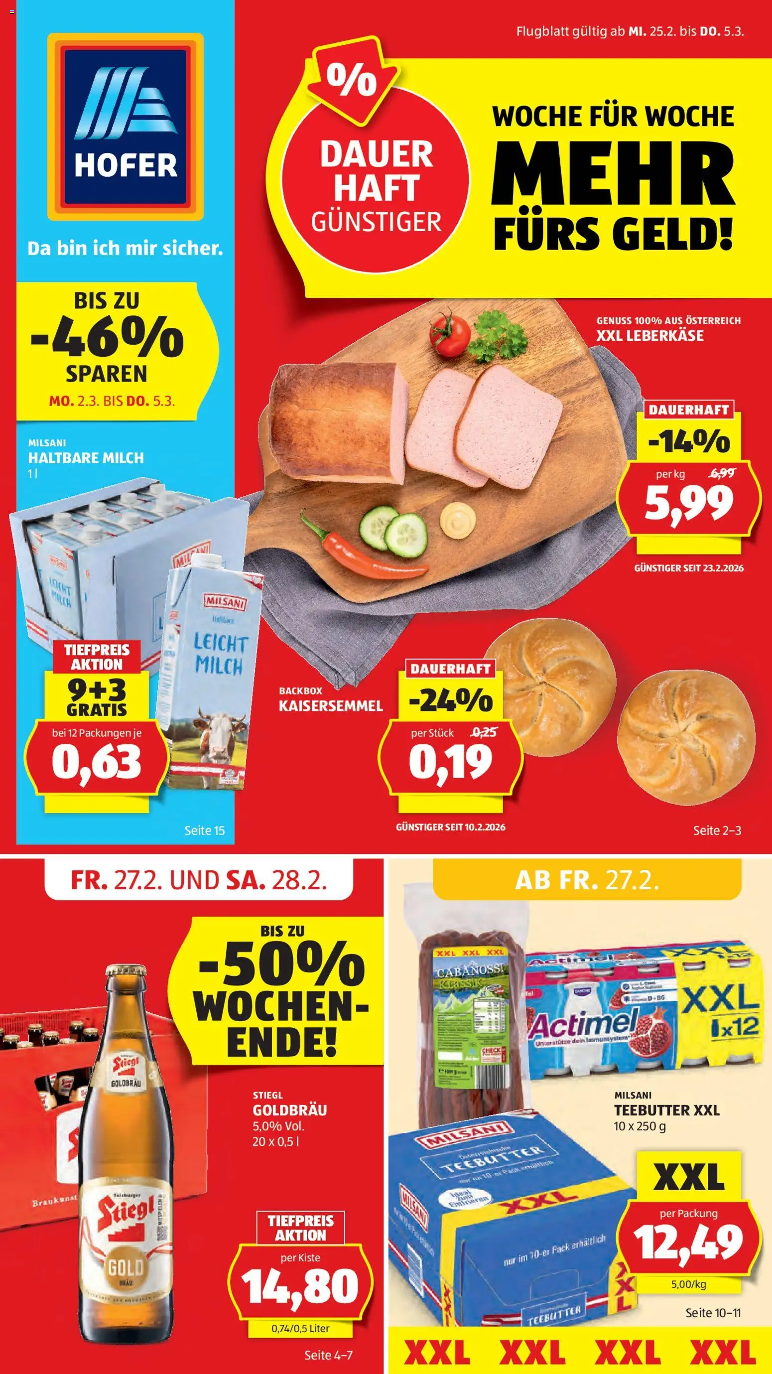 Vorschau der Angebote: Hofer Flugblatt gültig ab 25.02.2026
