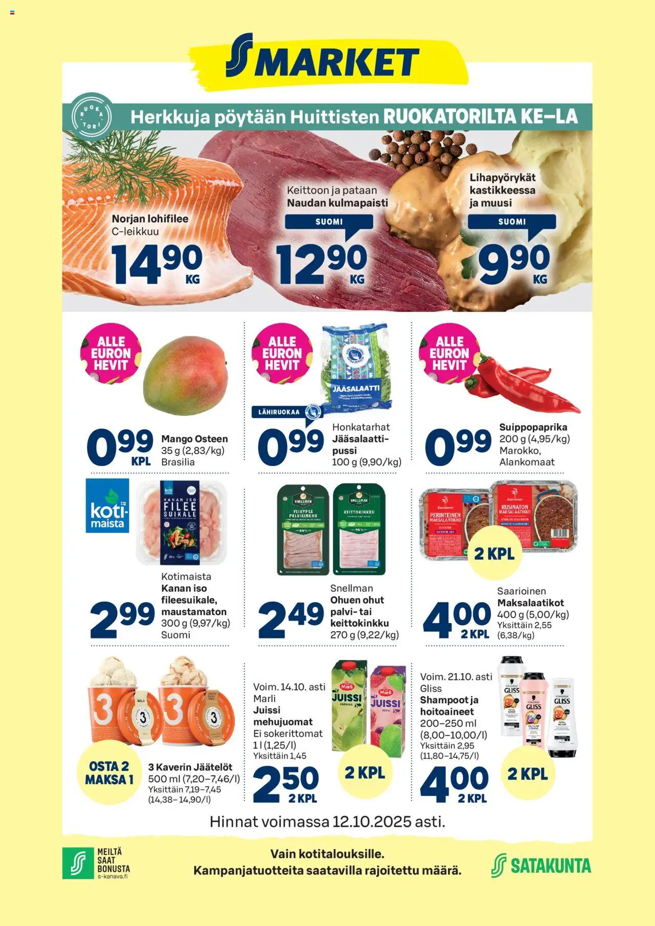 S-market-kaupan Huittinen voimassa 08/10/2025 - Sivulla 1