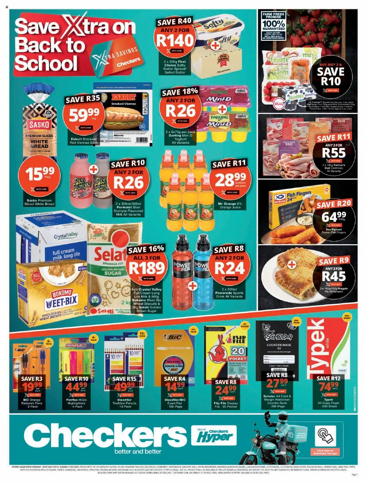 Checkers Northern Cape - Back To School Promotion 14/07 - 27/07/2025 >> Catalogue