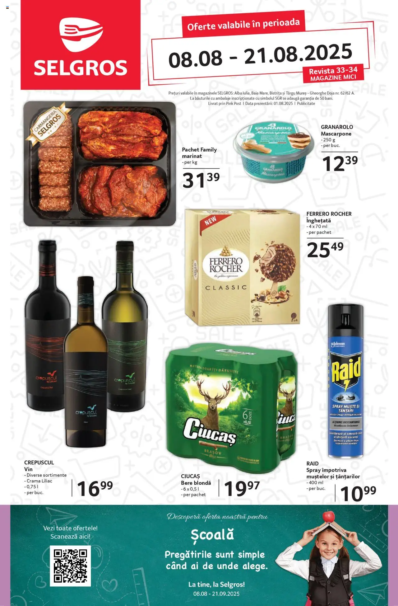 Selgros Catalog - Magazine Mici de la 08.08.2025 - Pagină 1 - Mici, Înghețată, Bere, Mascarpone, Alba, Ferrero