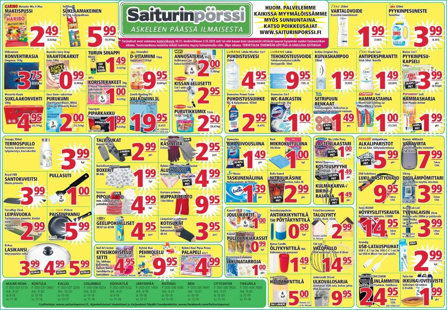 Kaupan Saiturinpörssi Tarjoukset esikatselu, voimassa 26/11/2025