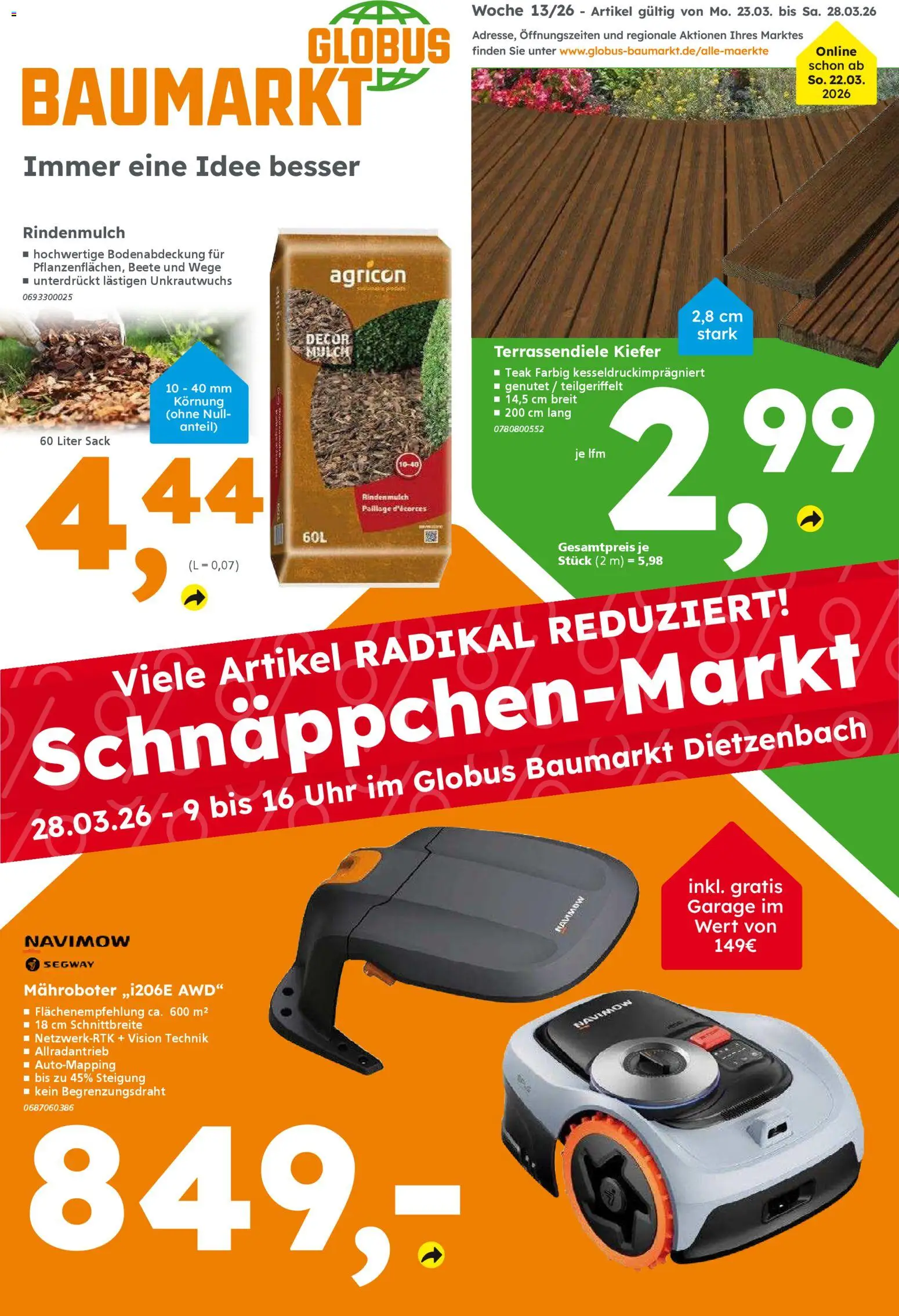 Vorschau von dem Prospekt des Geschäftes Globus Baumarkt, gültig ab dem 22.03.2026 - Uhr, Rindenmulch