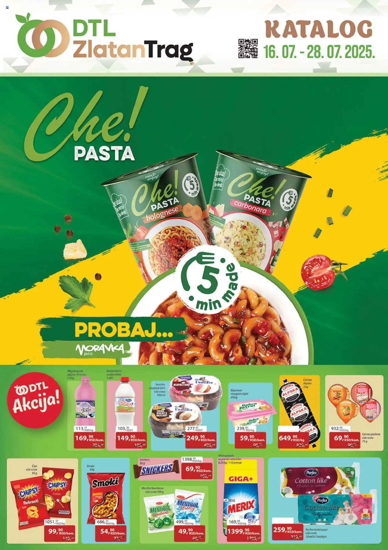 Zlatan Trag katalog važi od 16.07.2025 - stranica 1 - Pasta, Smoki, Snickers, Bombone, Čips, Toalet papir