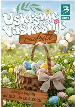 Pregled letka Bingo Uskršnje Vaskršnje radosti trgovine Bingo vrijedi od 18.03.2026