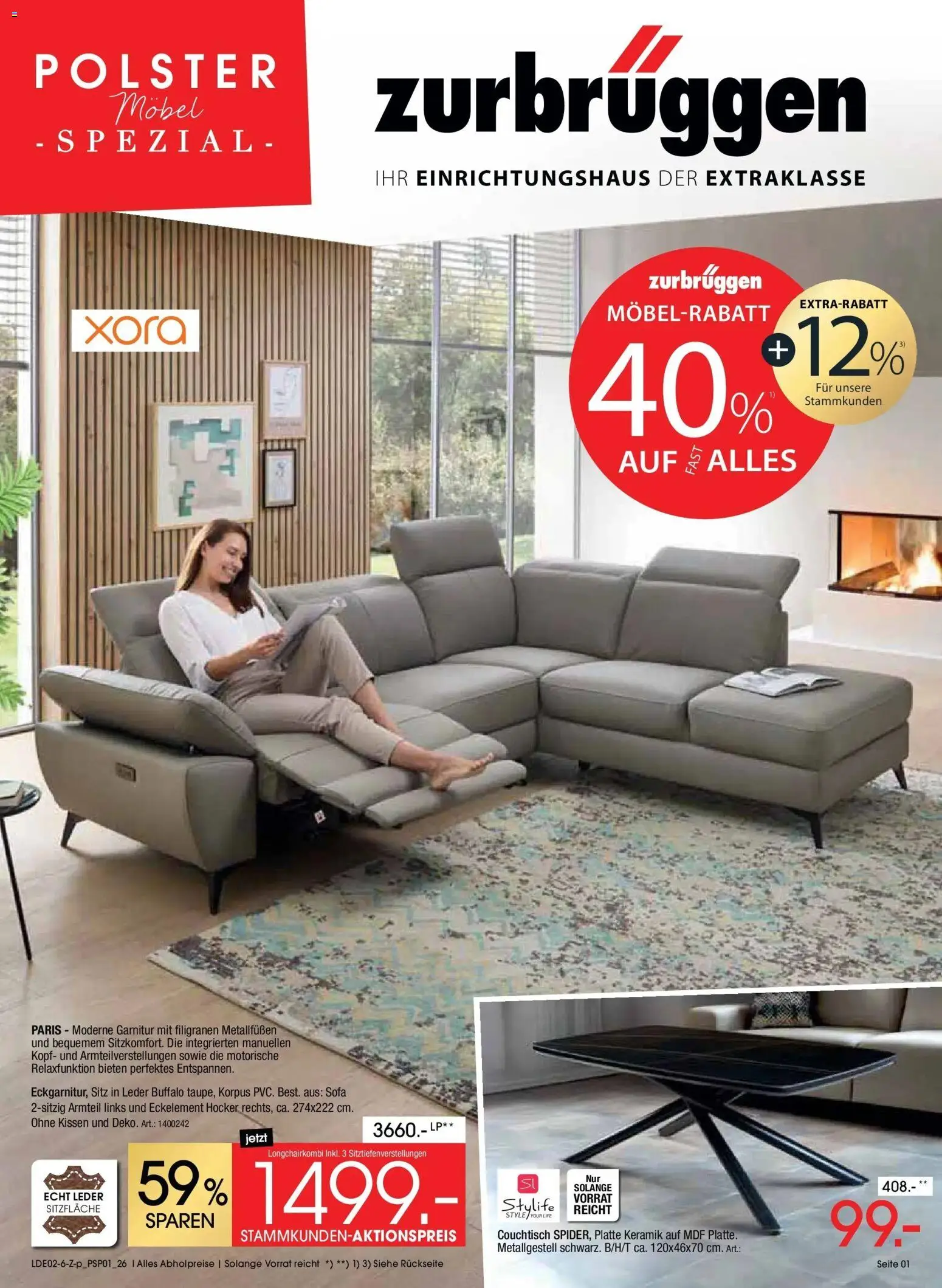 Vorschau von dem Prospekt des Geschäftes Zurbrüggen, gültig ab dem 20.02.2026 - Sofa, Couchtisch, Kissen, Hocker