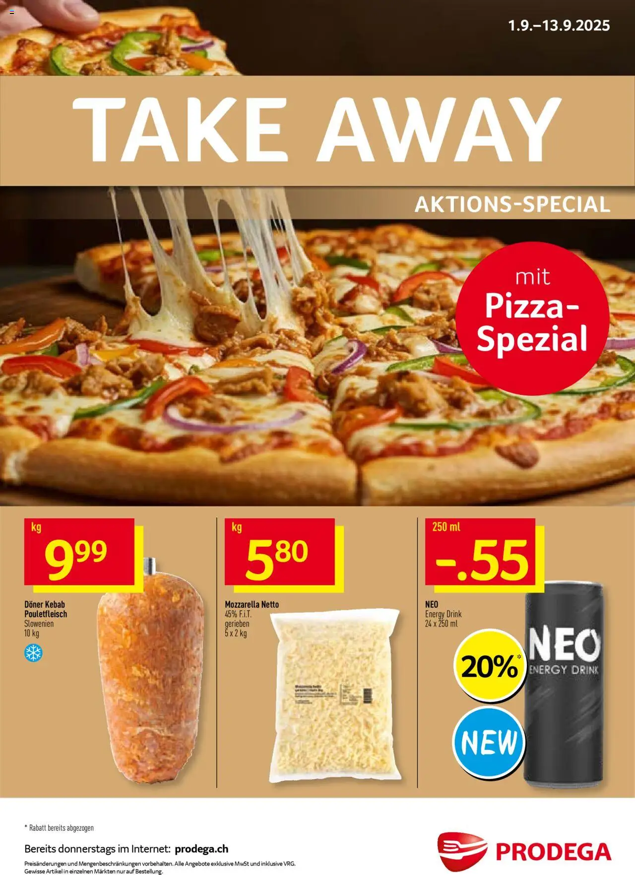 Prodega Aktionen Take Away ab 01.09.2025 - Seitennummer 1 - Pizza