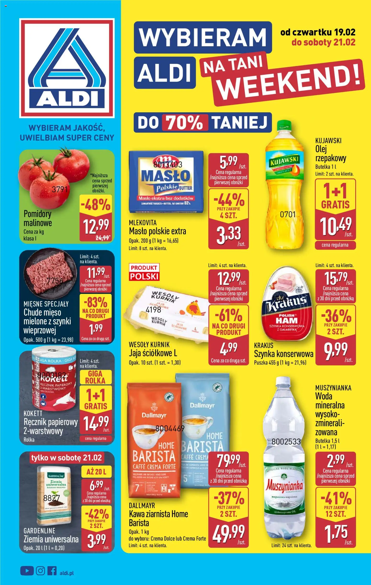 Pogląd gazetki "Okazje na weekend" ze sklepu Aldi ważnej od 19.02.2026