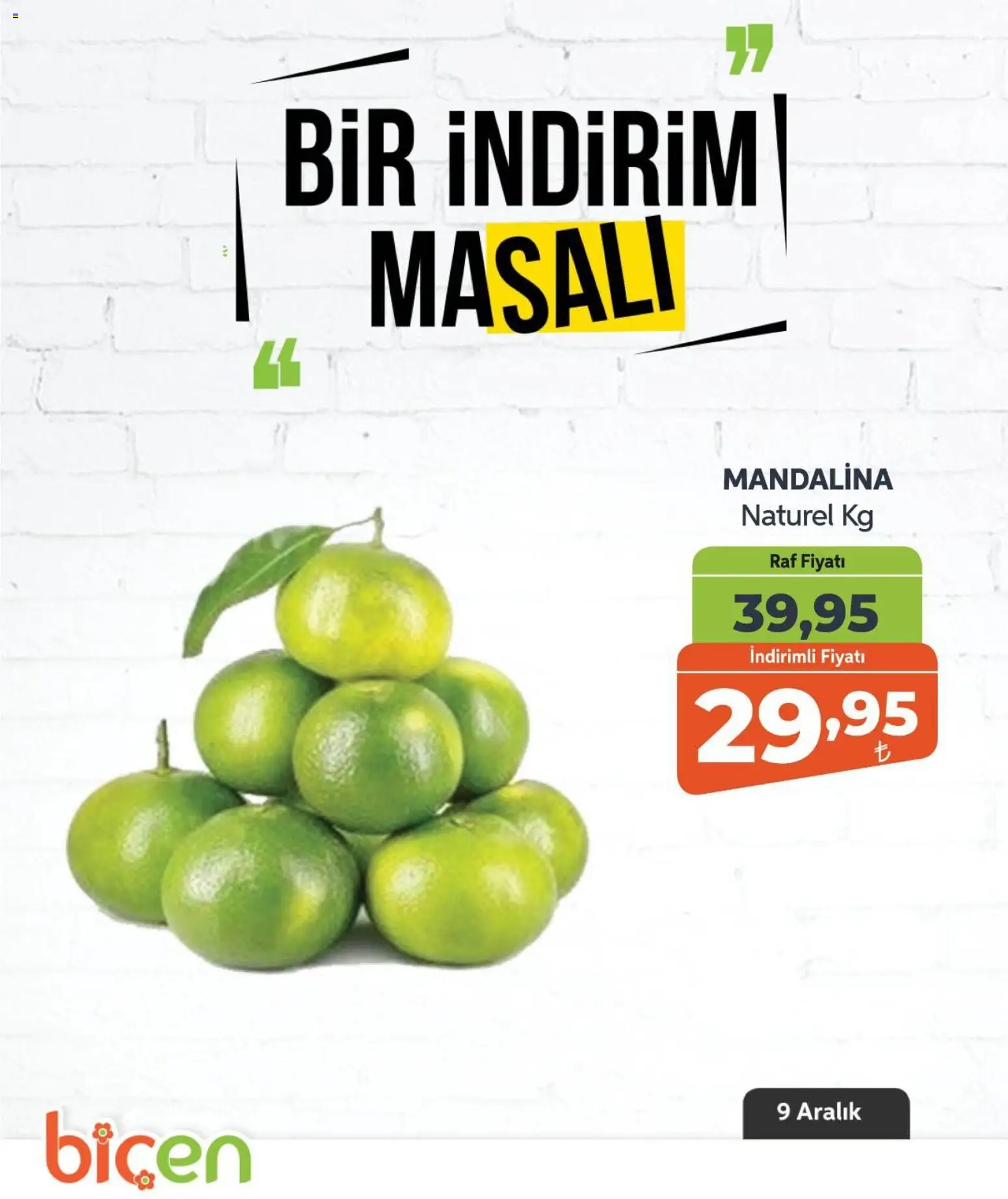Biçen Market Bir İndirim MaSalı - meyve 09.12.2025 - Broşürünün önizlemesi