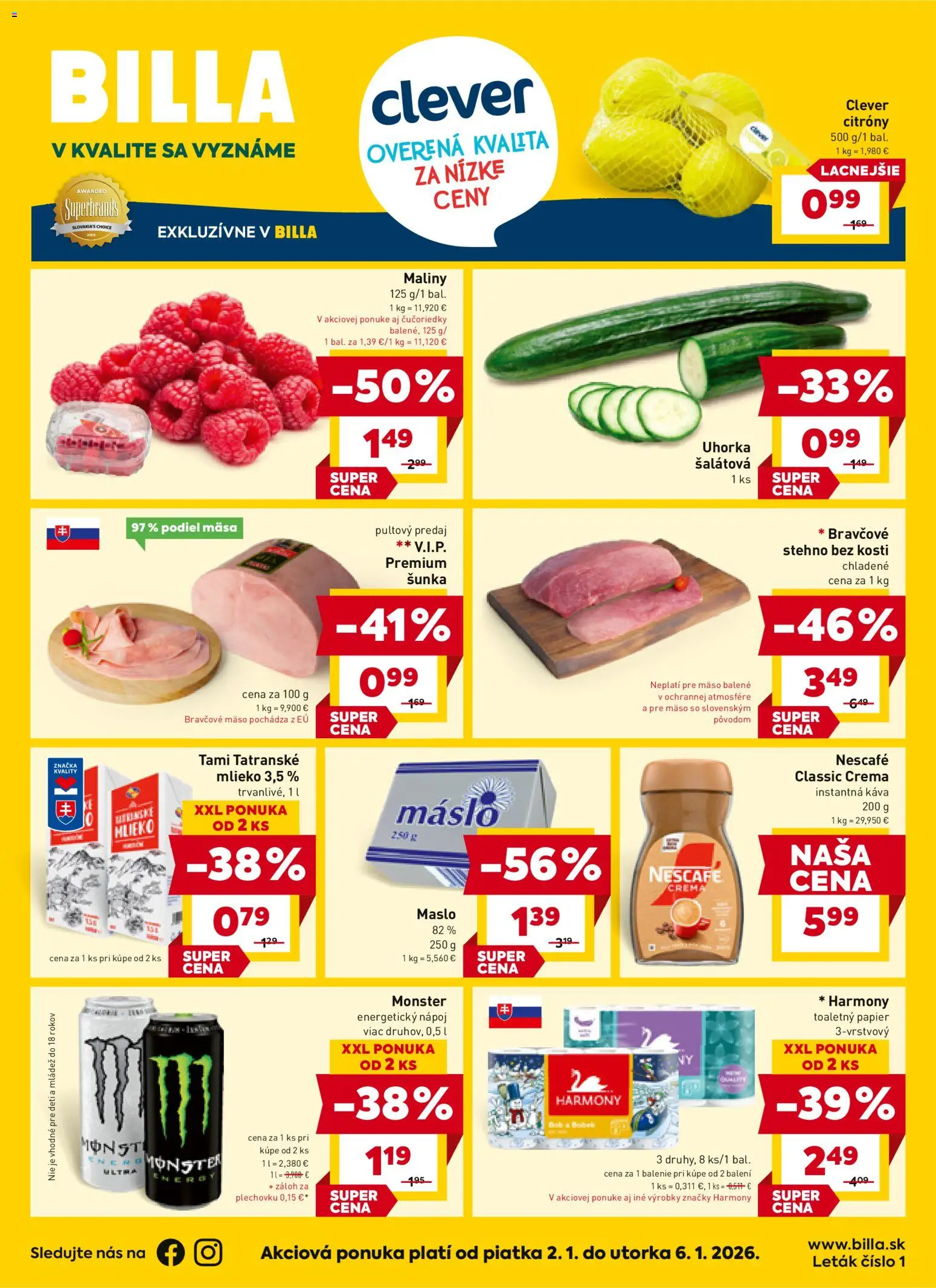 Náhľad Billa letáku platného od 02.01.2026