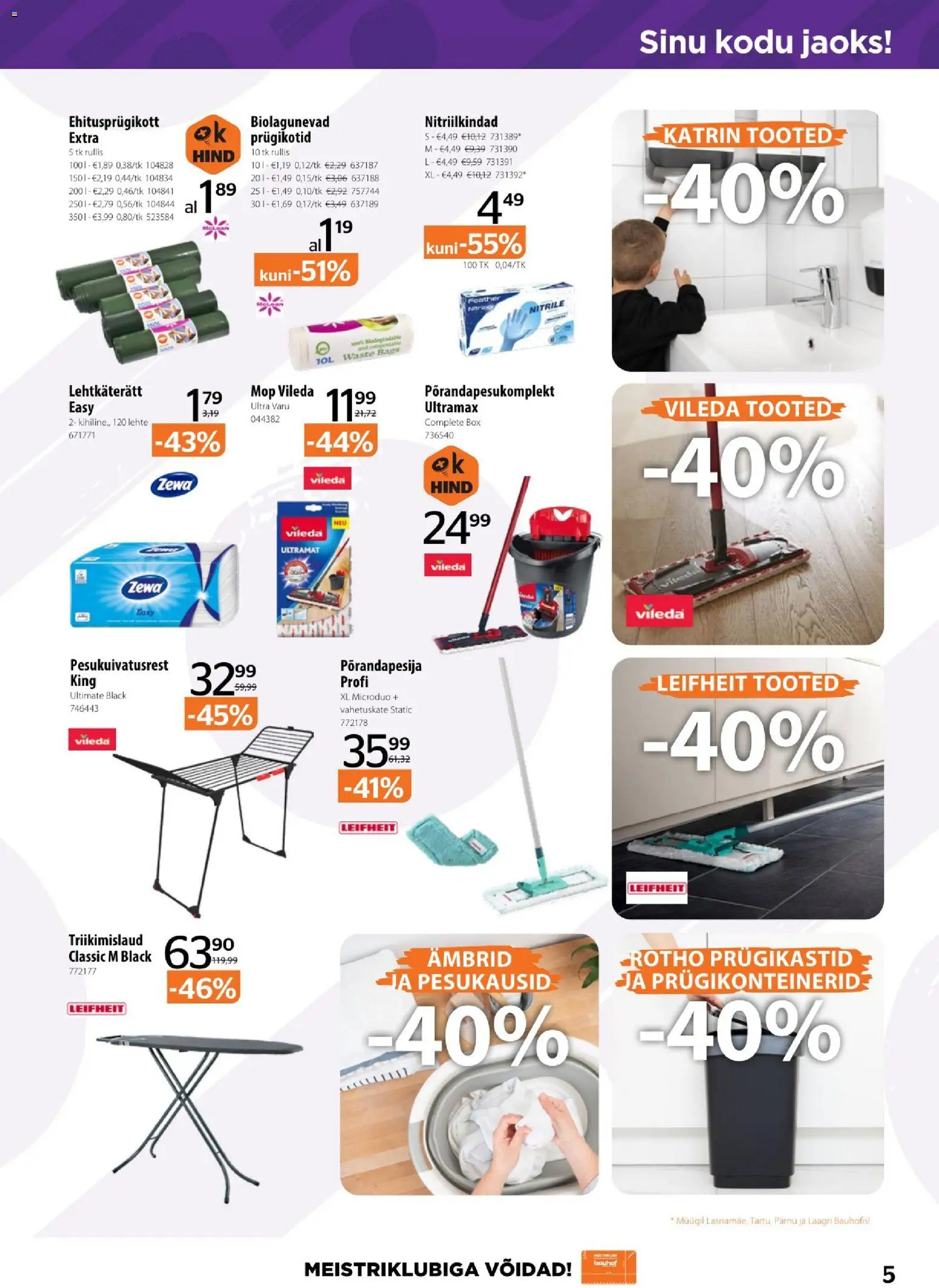 Bauhof kliendilehe eelvaade alates 2026.01.06