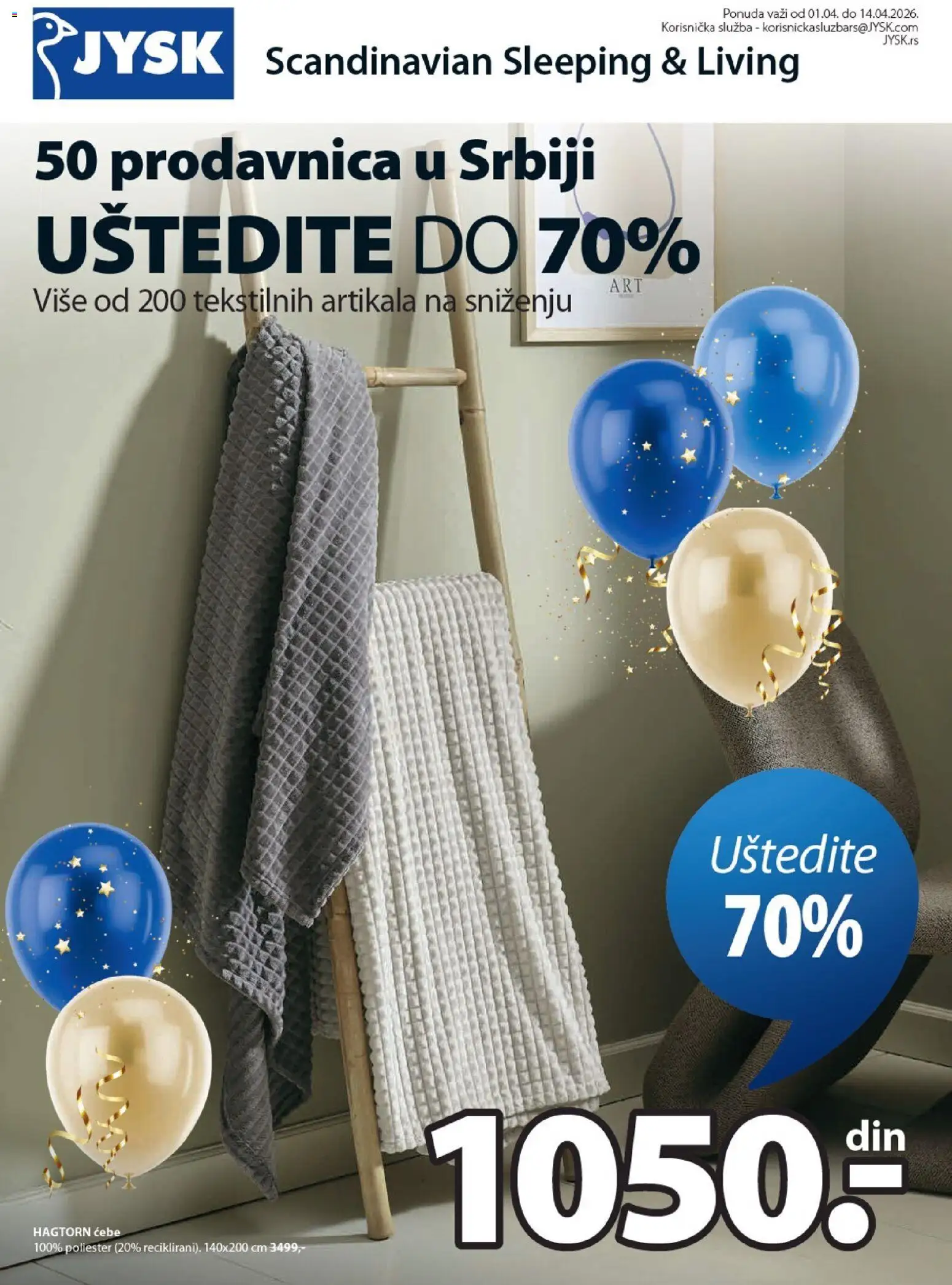 Pregled Jysk kataloga - važi od 01.04.2026