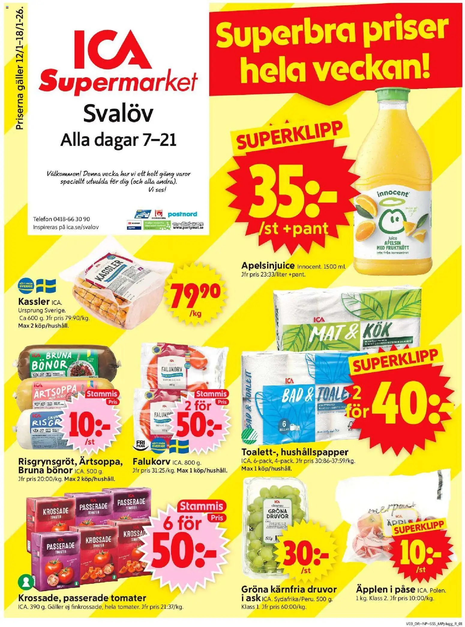 Förhandsgranska reklamblad Svalöv från butik ICA Supermarket gäller från 12/01/2026