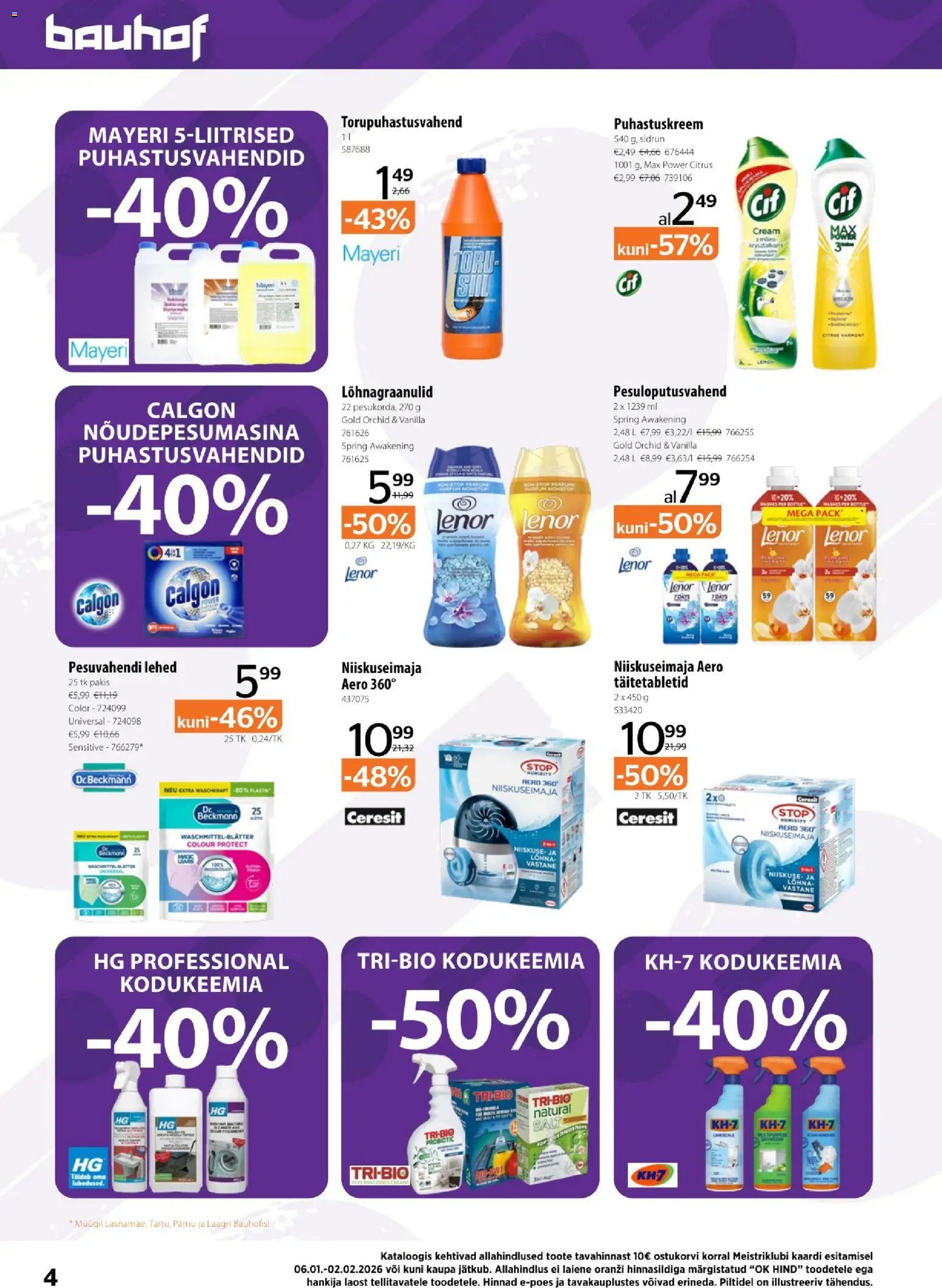 Bauhof kliendilehe eelvaade alates 2026.01.06