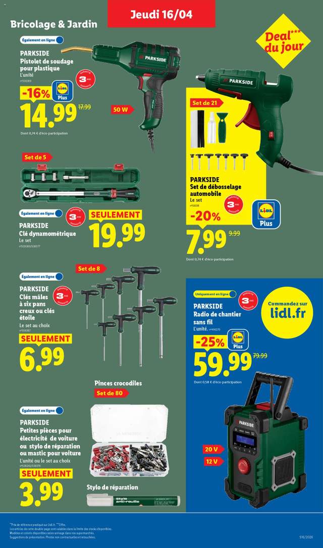 Nouveau catalogue Lidl à partir du 16/04