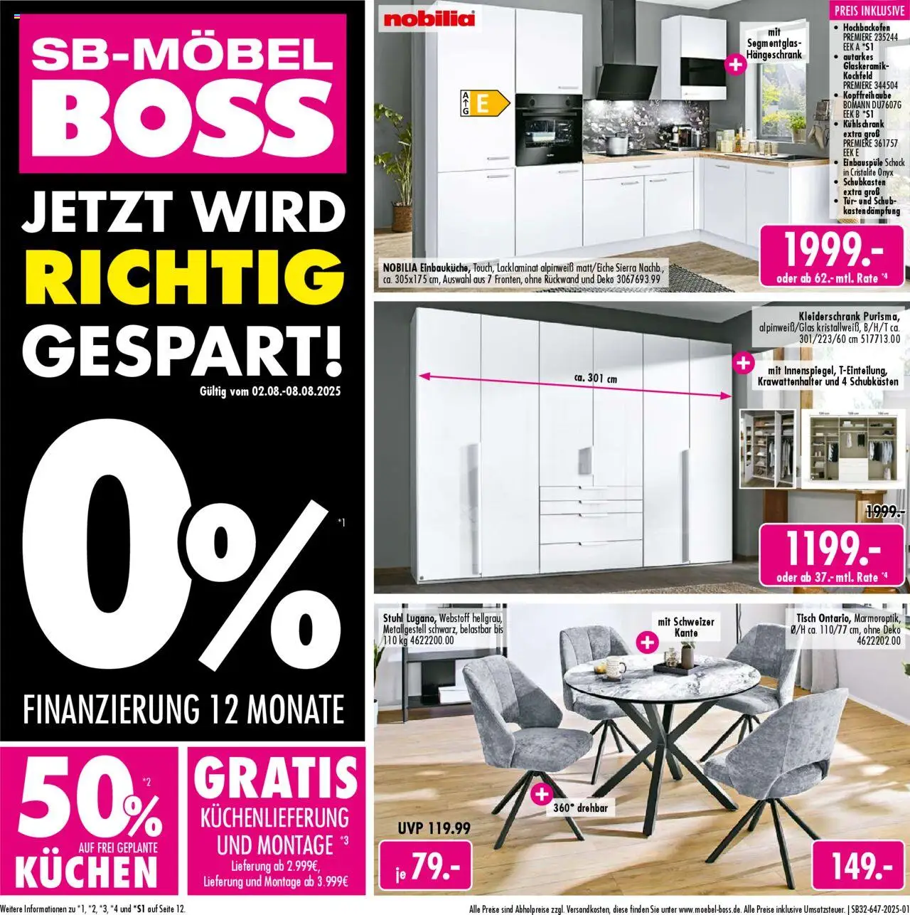 SB Möbel Boss Prospekt Neubrandenburg (vom 02.08.2025 - 08.08.2025)