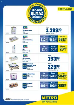 Metro Olmazsa Olmaz Ürünler 09.09.2025 - Broşürünün önizlemesi