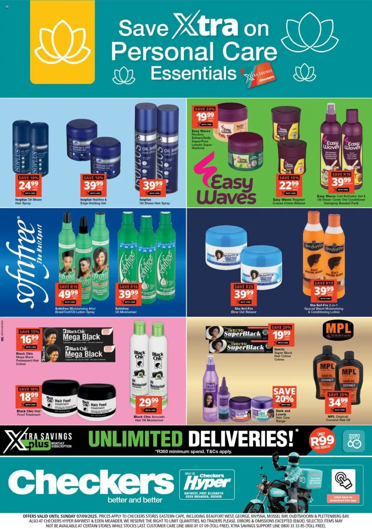 Checkers Eastern Cape - Personal Care Essentials Promotion 25/08 - 07/09/2025 >> Catalogue