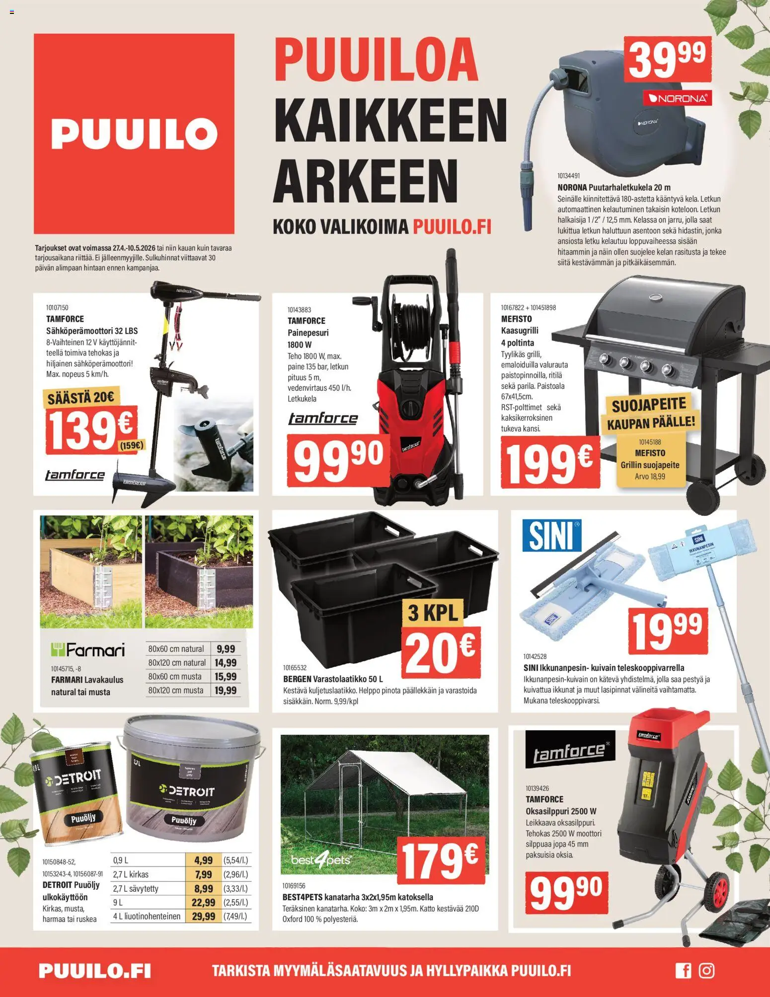 Kaupan Puuilo Puuilo tarjoukset esikatselu, voimassa 27/04/2026