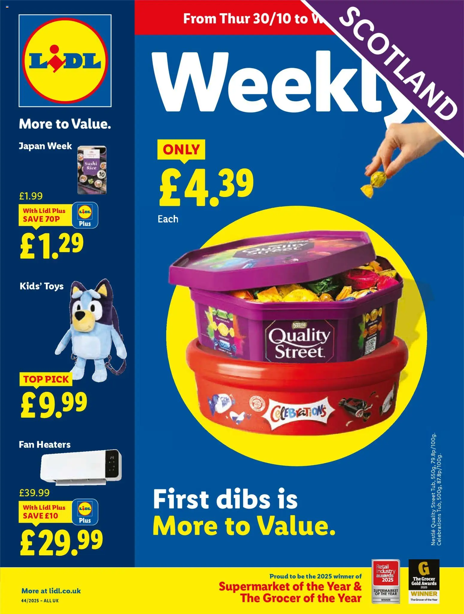 Lidl shop Lidl Weekly Scotland valid from 30/10/2025 - Page number 1 - Sushi, Fan, Toys, Rice