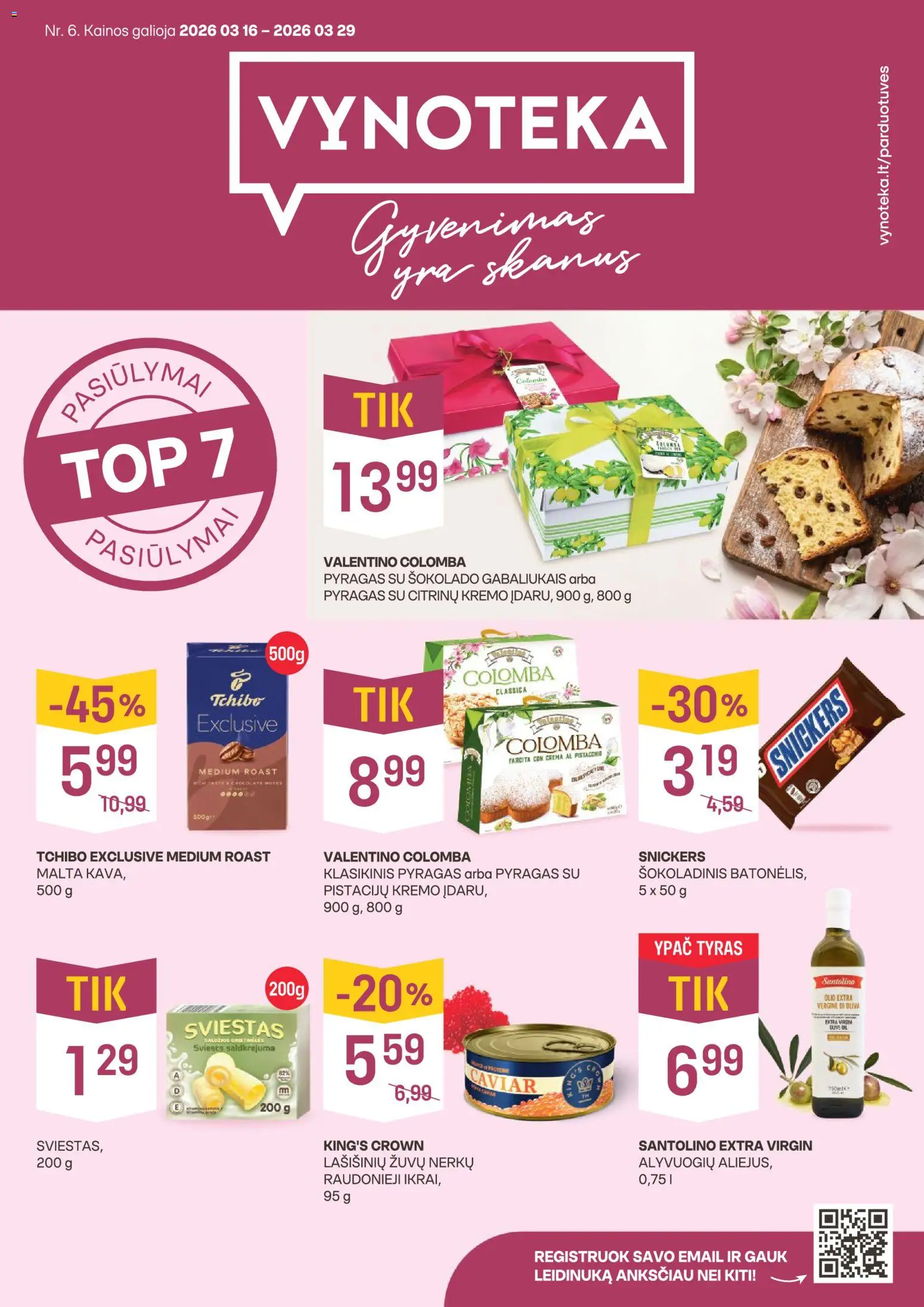 VYNOTEKA parduotuvės leidinio VYNOTEKA leidinys galiojančio nuo 2026.03.16 peržiūra