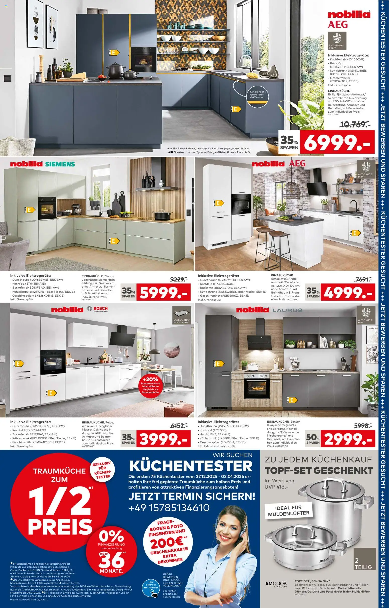 Vorschau von dem Prospekt des Geschäftes Porta!, gültig ab dem 26.12.2025 - Bosch, Kuchen, Küche, Backofen, Fleisch, AEG, Herd, Kochfeld