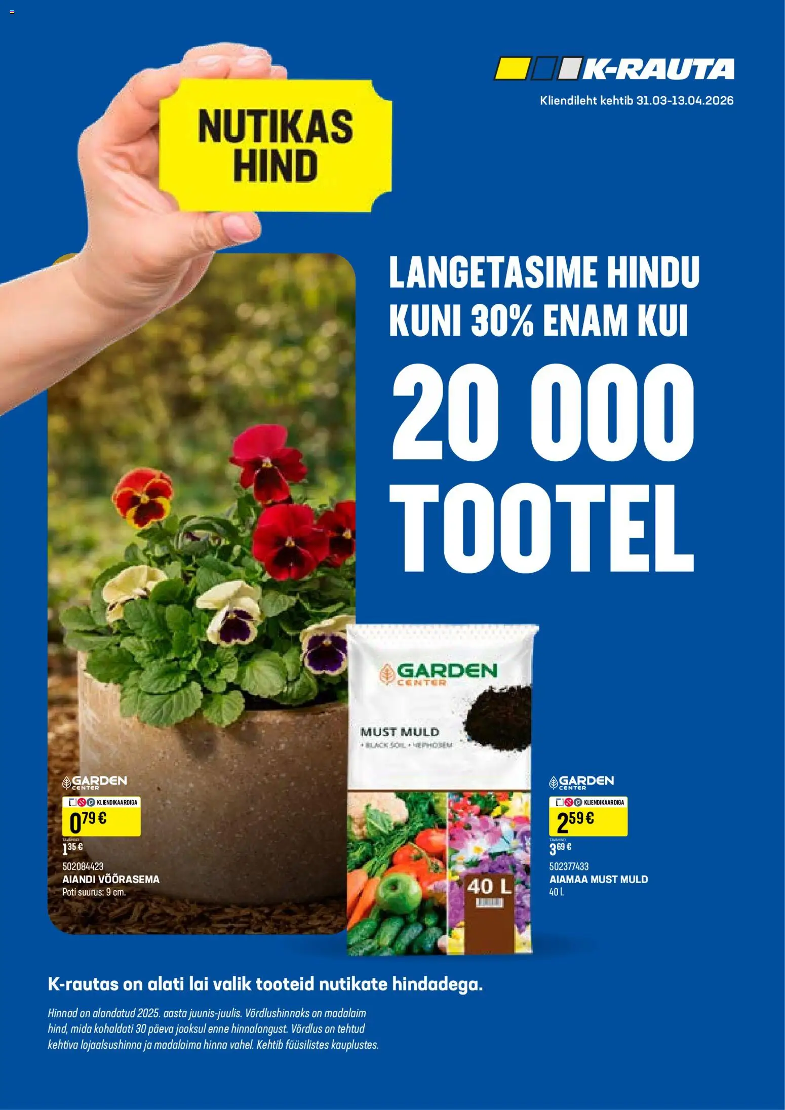 K-Rauta kliendilehe eelvaade alates 31.03.2026