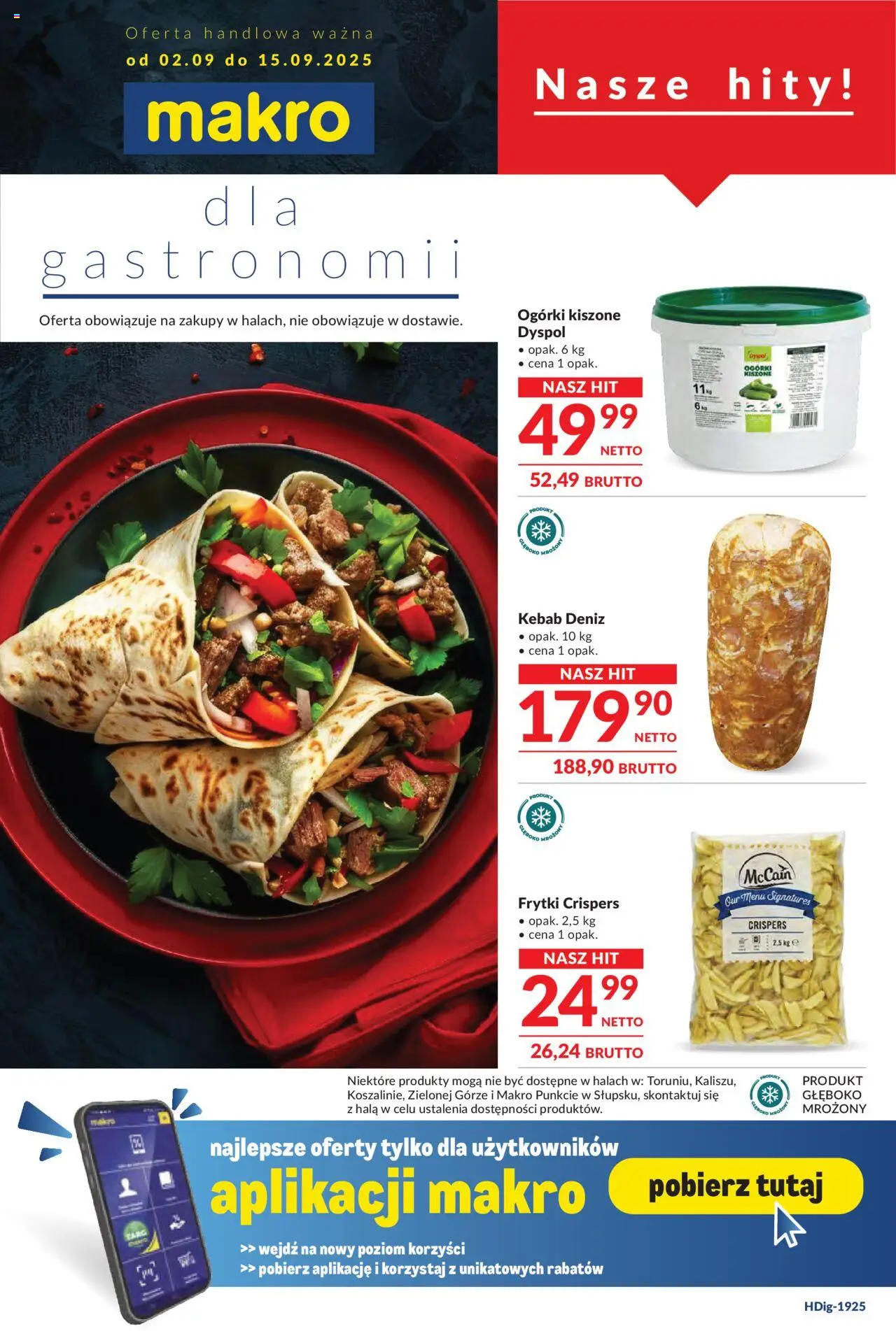 Makro Oferta dla gastronomii od 02.09.2025 - Nowa Gazetka - Numer strony 1