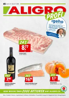 Vorschau des Merkblatts Aktionen Schlieren, Gossau SG, Frauenfeld, Rapperswil-Jona, Sargans, Bern, Brüttisellen, Pratteln, Emmen, Spreitenbach vom Shop Aligro gültig von 03.11.2025 bis 08.11.2025