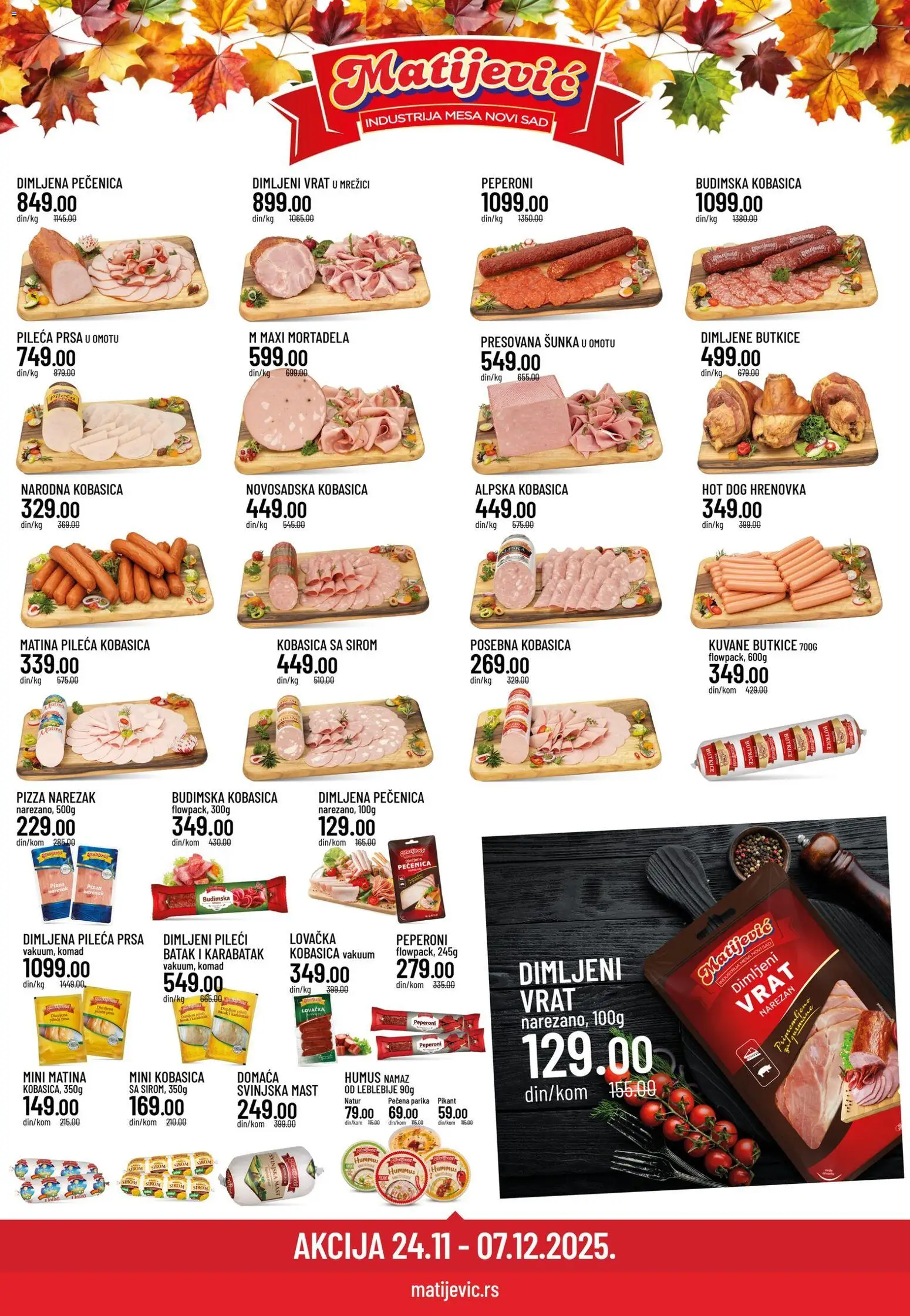 Pregled Matijevic kataloga - važi od 24.11.2025